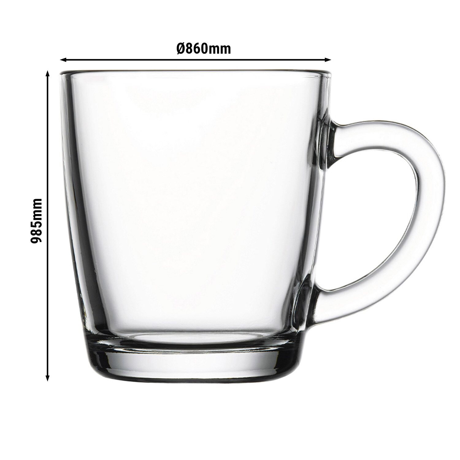 (24 pièces) Verre à thé avec anse - AQUA - 340 ml