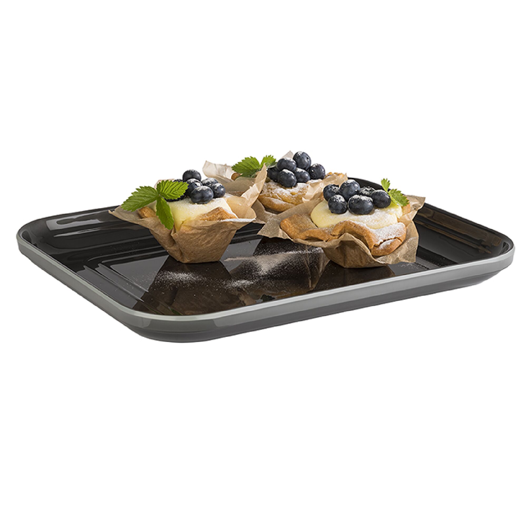 (6 pièces) Plateau GN 1/2 – EMMA – Mélamine – Hauteur : 30 mm – Gris