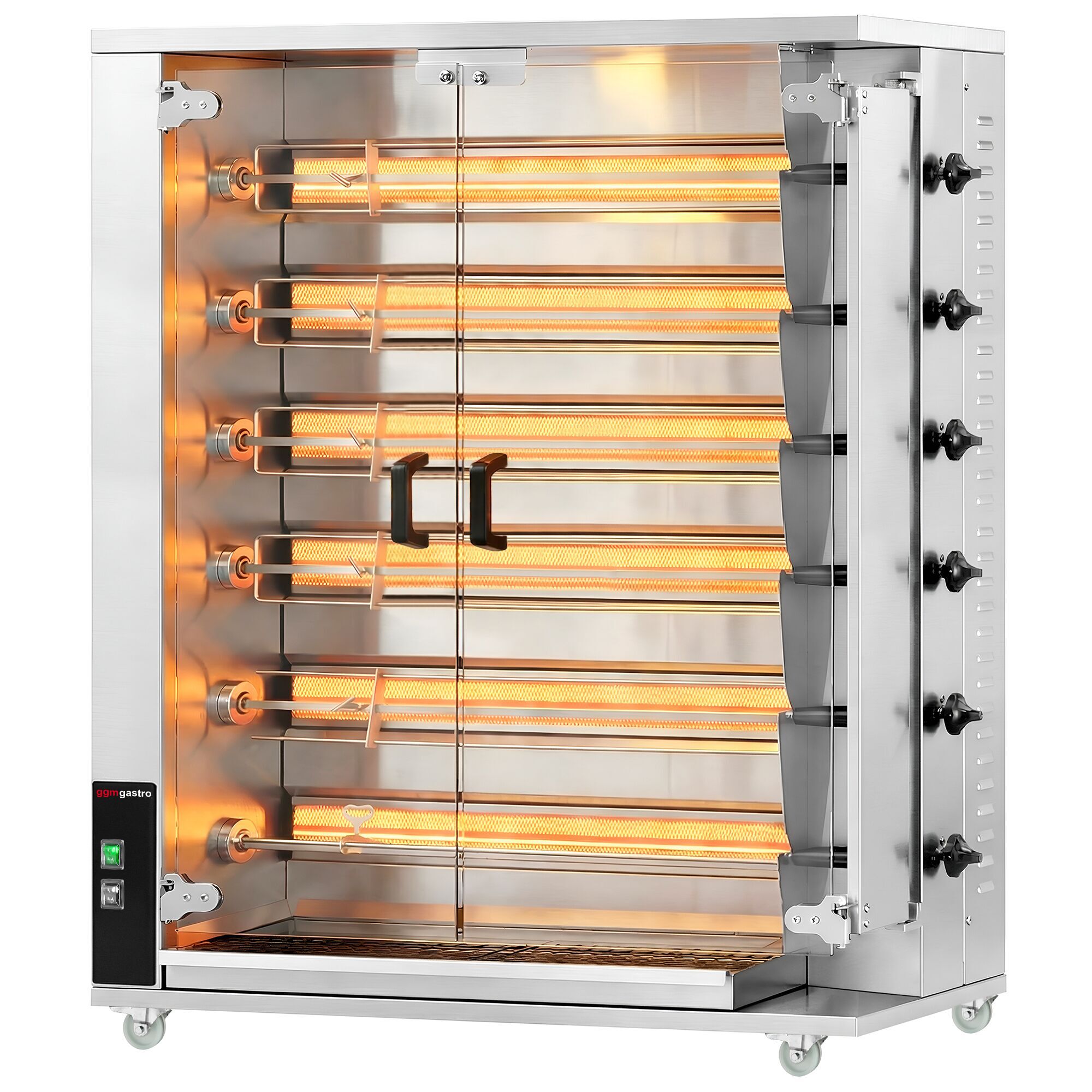 Gaz Rôtissoire à poulets Verticale - 6 broches pour jusqu’à 30 poulets - 28,2kW
