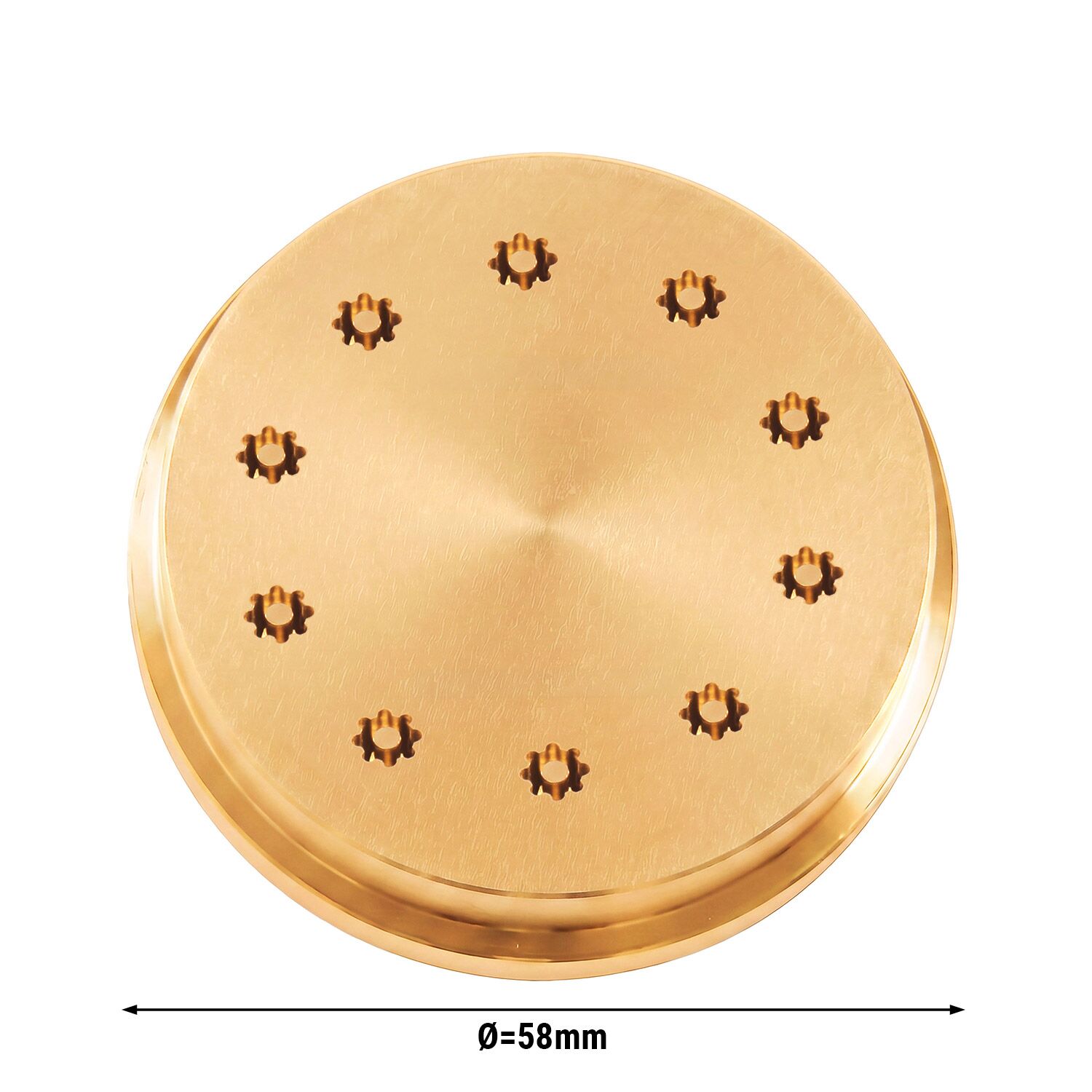 Brass Pasta Die (Bronze Finish) - Bucatini 5mm - for NMH13 - Ø58mm