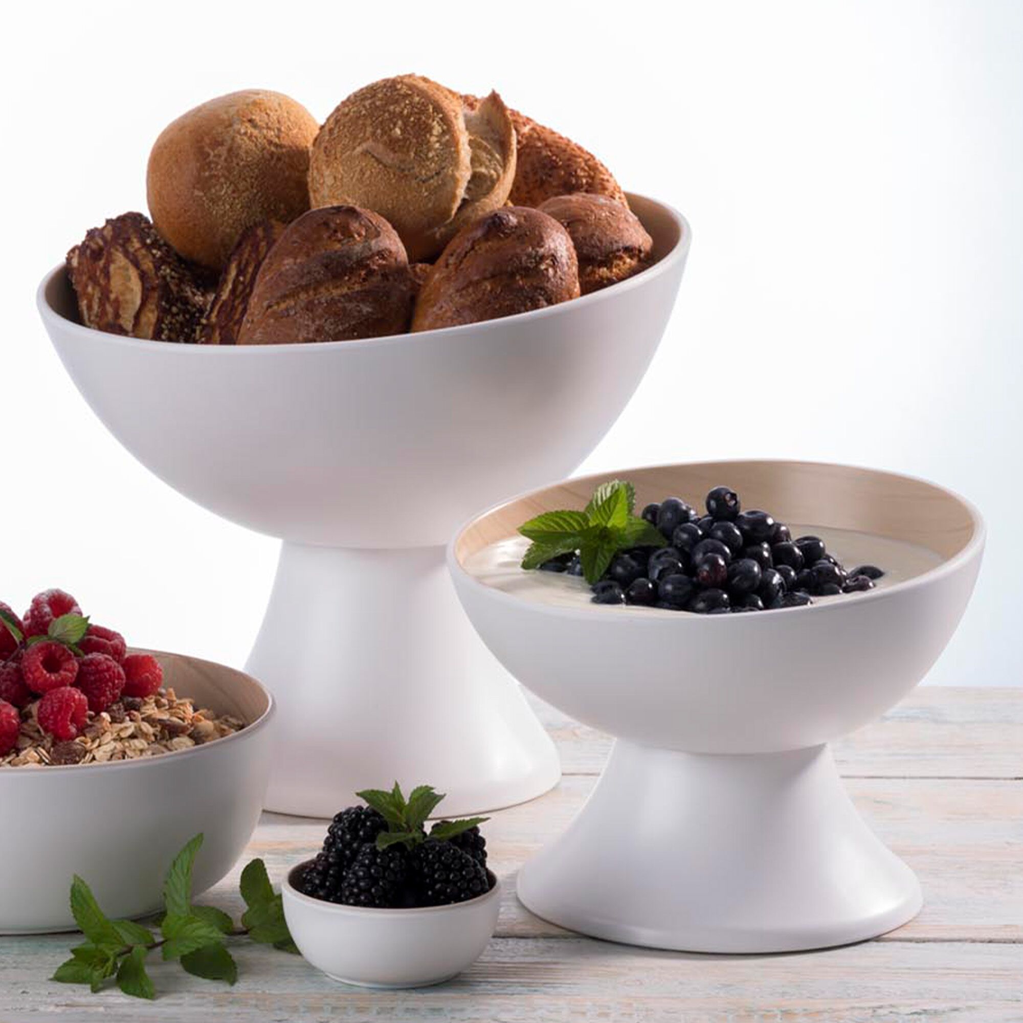 (6 pièces) Support - FRIDA - mélamine - Hauteur : 80 mm - compatible avec les bols et plateaux FRIDA