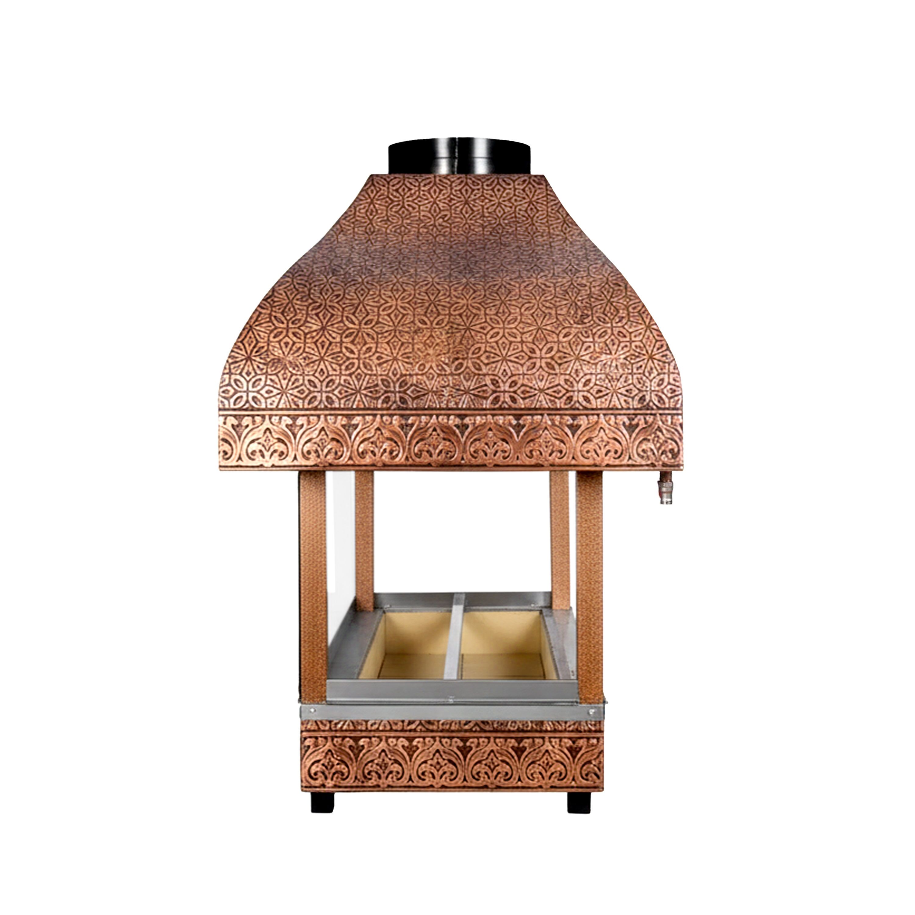 Hiiligrilli - 1 000 mm - 1 grilliritilä - Grilliritilä: 800x500 mm - Kuparigrilli