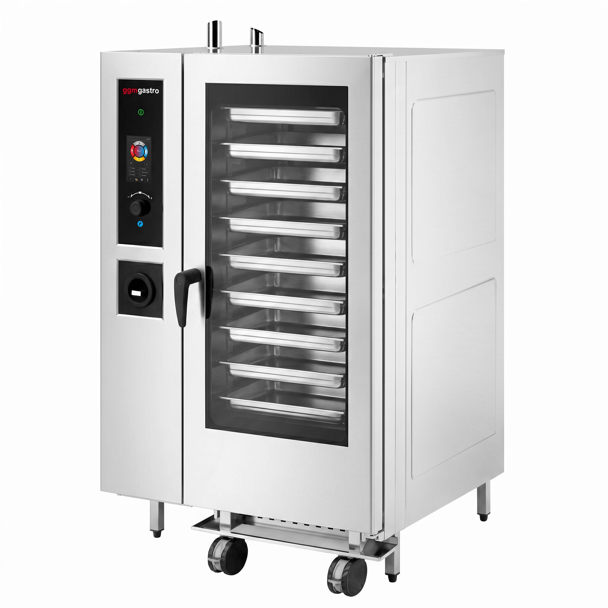 Commercial Gas Combi Oven – Touch Control – 40 × GN 1/1 – with Automatic Cleaning System, Core Temperature Probe, Boiler, Rack