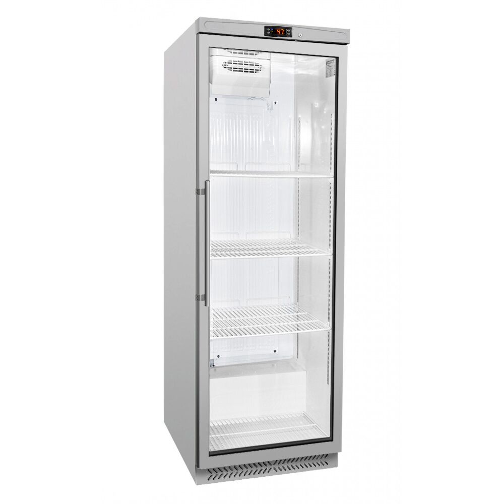 Commercial Upright Display Fridge Glass Door Stainless Steel ECO - 400L - Single Door