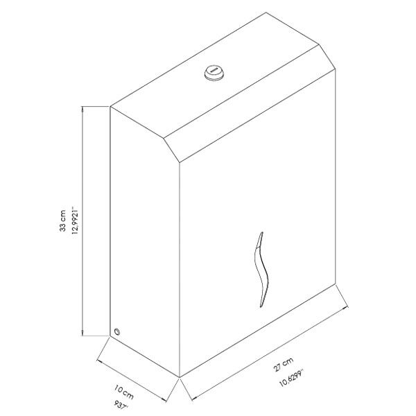 Distributeur de serviettes en papier - pour 400 serviettes - inox - Noir