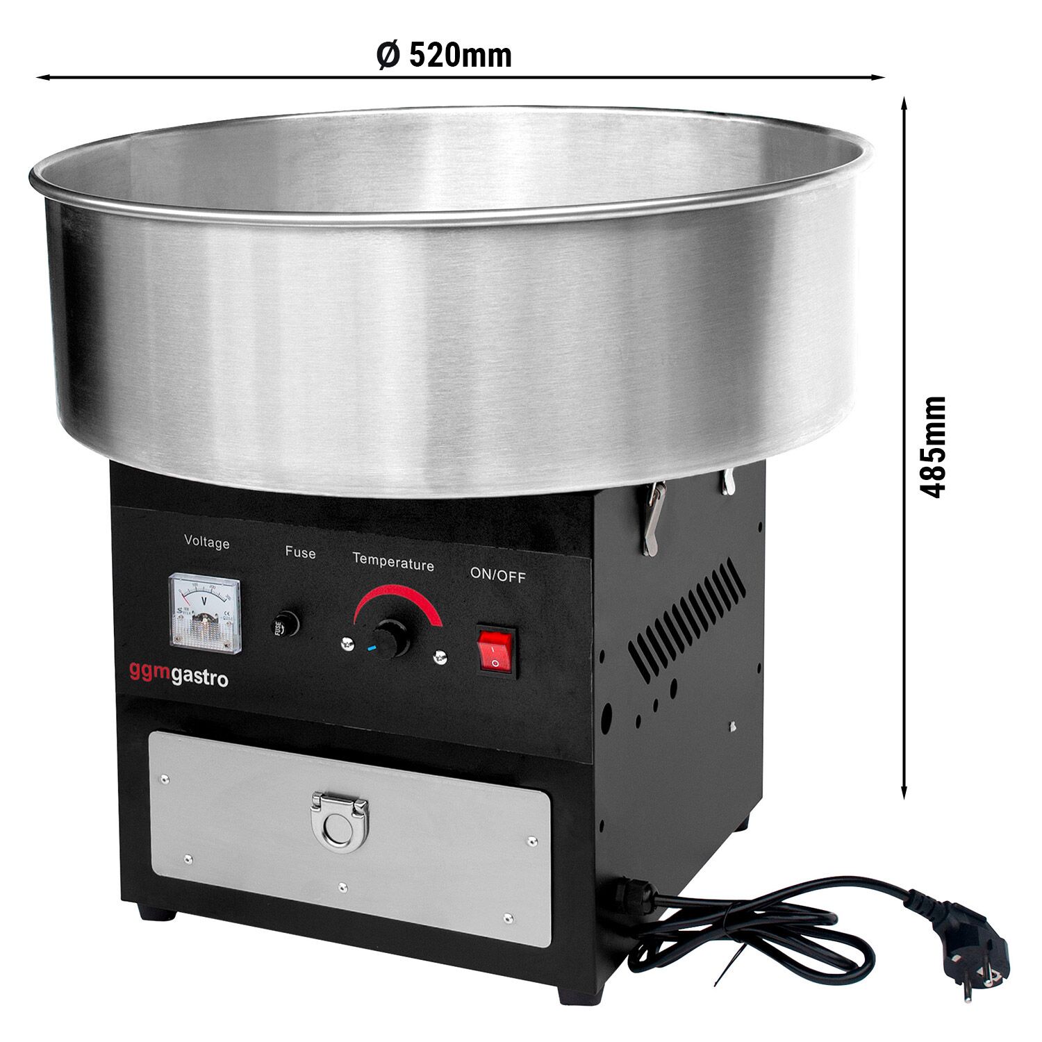 Machine à barbe à papa - Ø 520 mm - 1,08 kW - Noir - incl. protection hygiénique