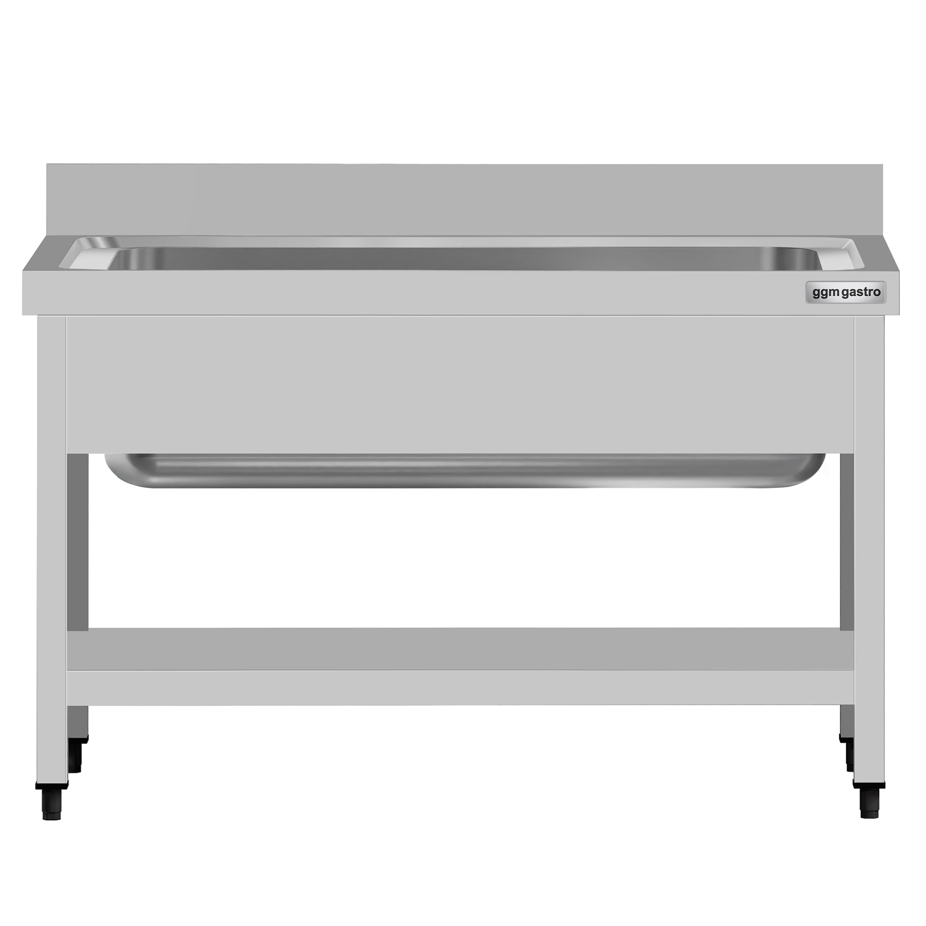 Plonge à marmites en inox ECO - 1200x700mm - avec étagère basse & 1 bac