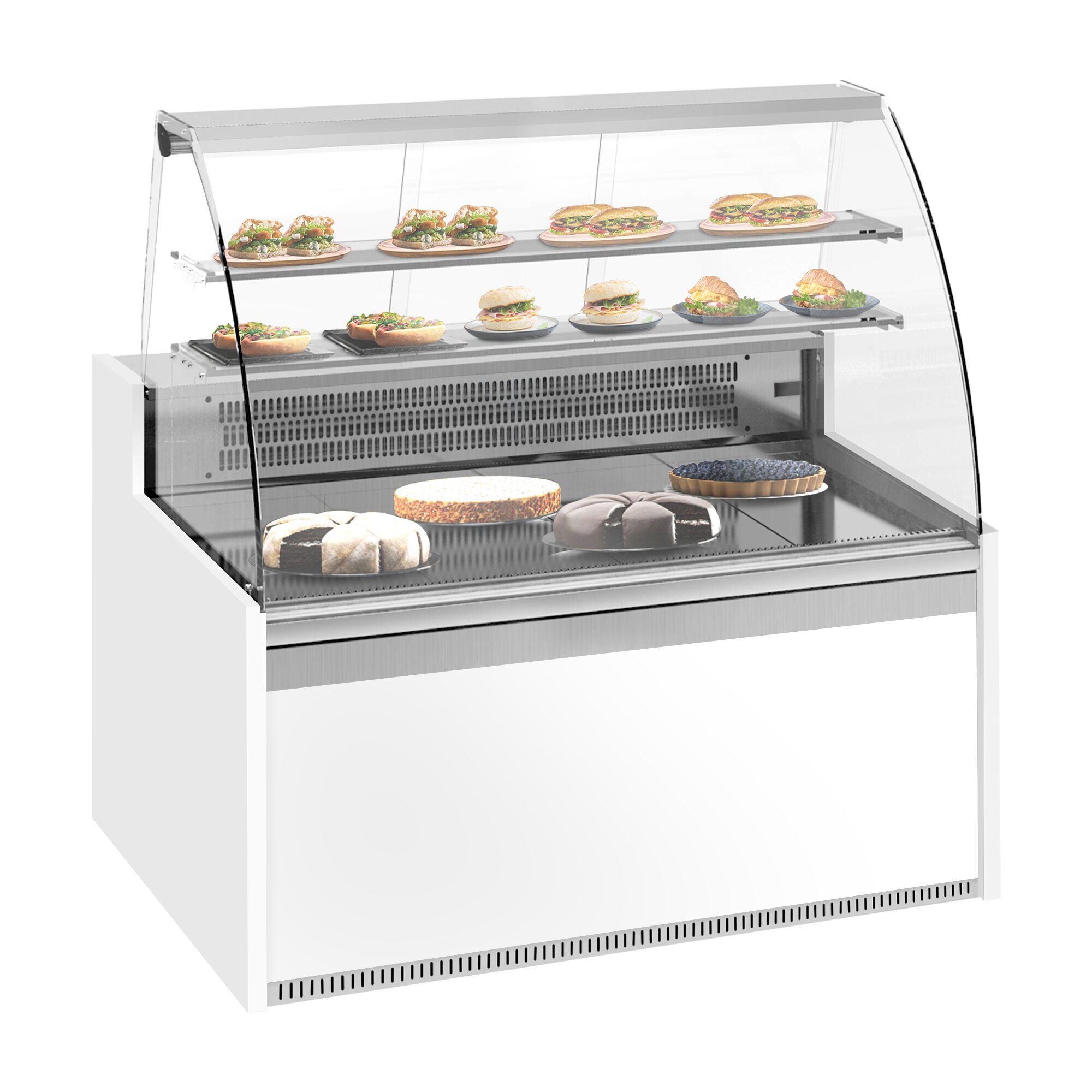 Comptoir vitrine réfrigérée - 1622x985mm - +4/+8°C - 271L - 2 portes - 2 étagères