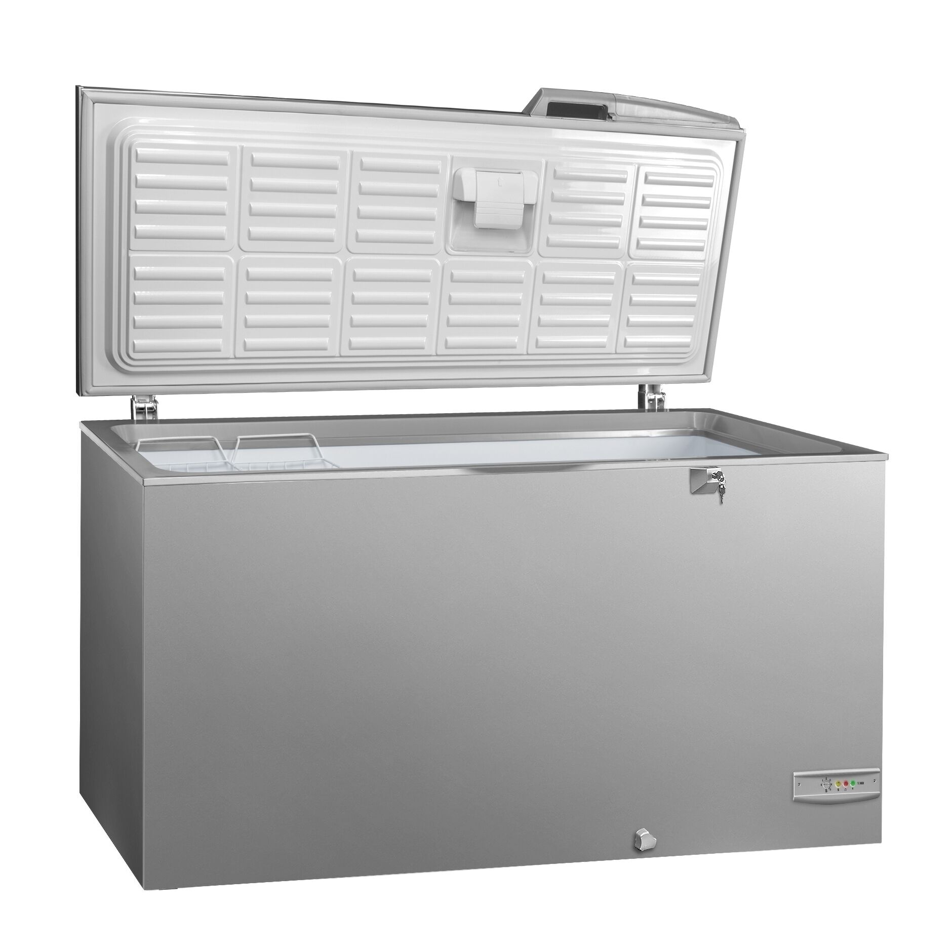 Commercial Chest Freezer - 1504x695mm - 388 L - Stainless Steel Lid - incl. separating grid - For UK