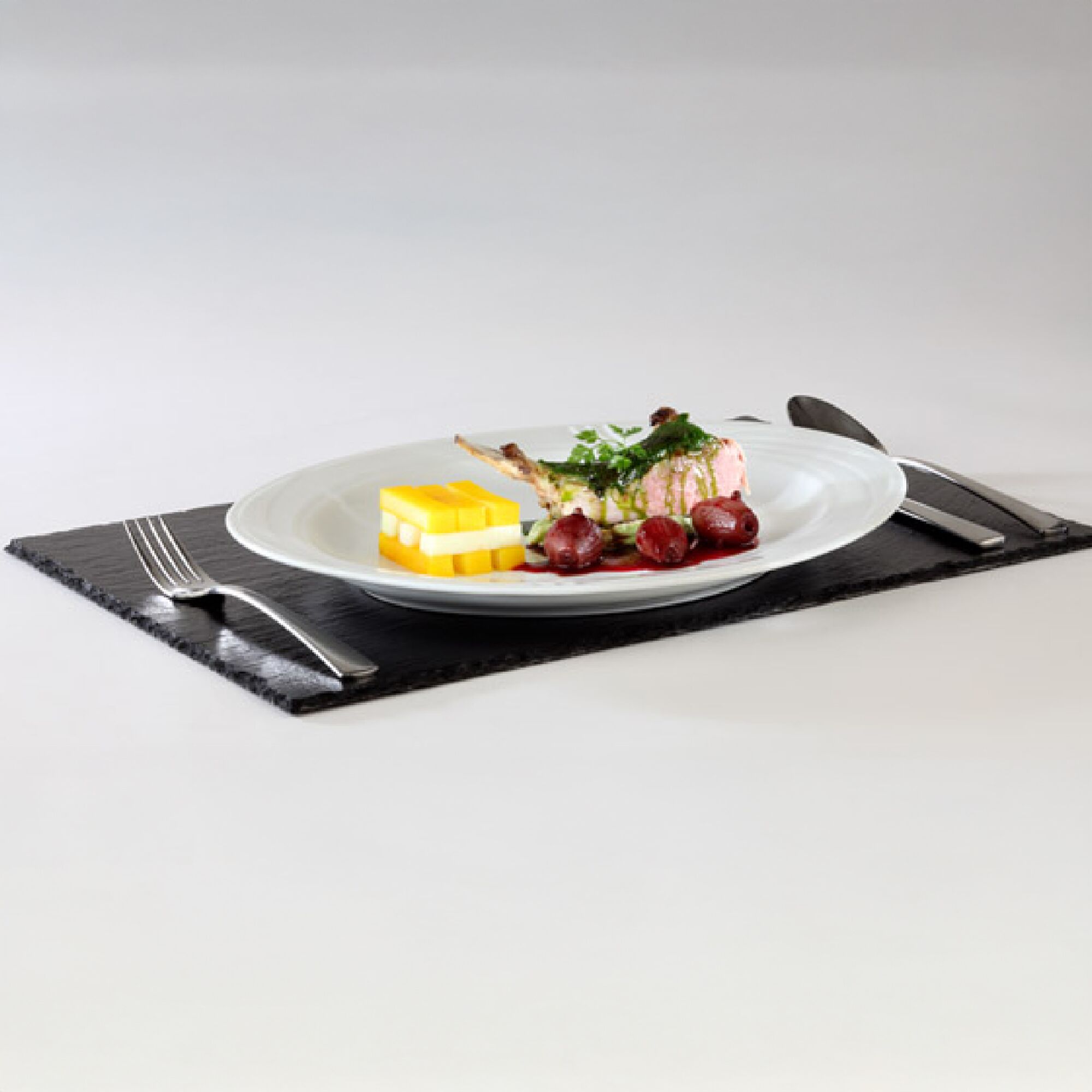 (6 st) Skifferplatta - 450x300 mm - Höjd: 7 mm - svart