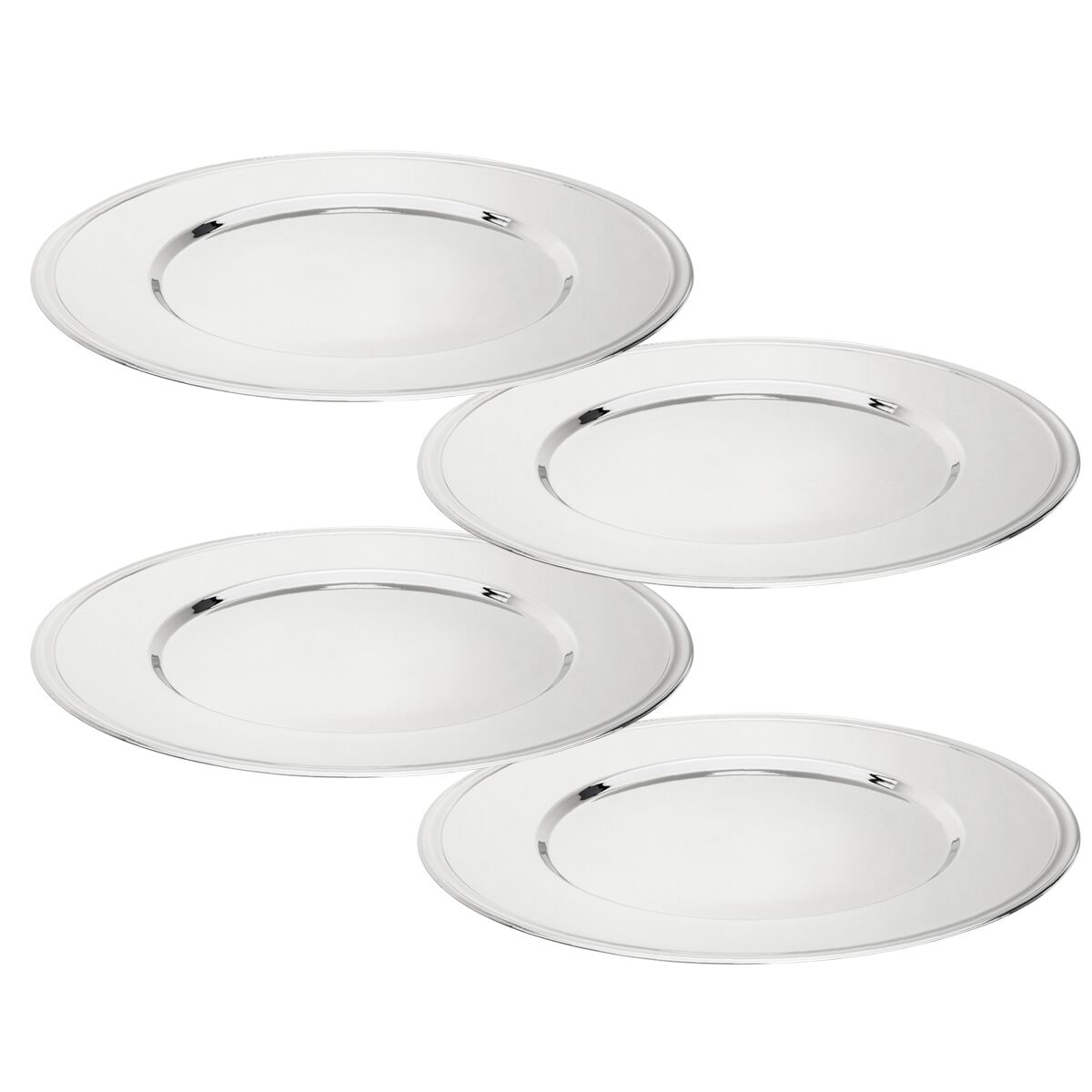 (4 pz) Piatto da portata / sottopiatto - Acciaio inox - Ø 330mm