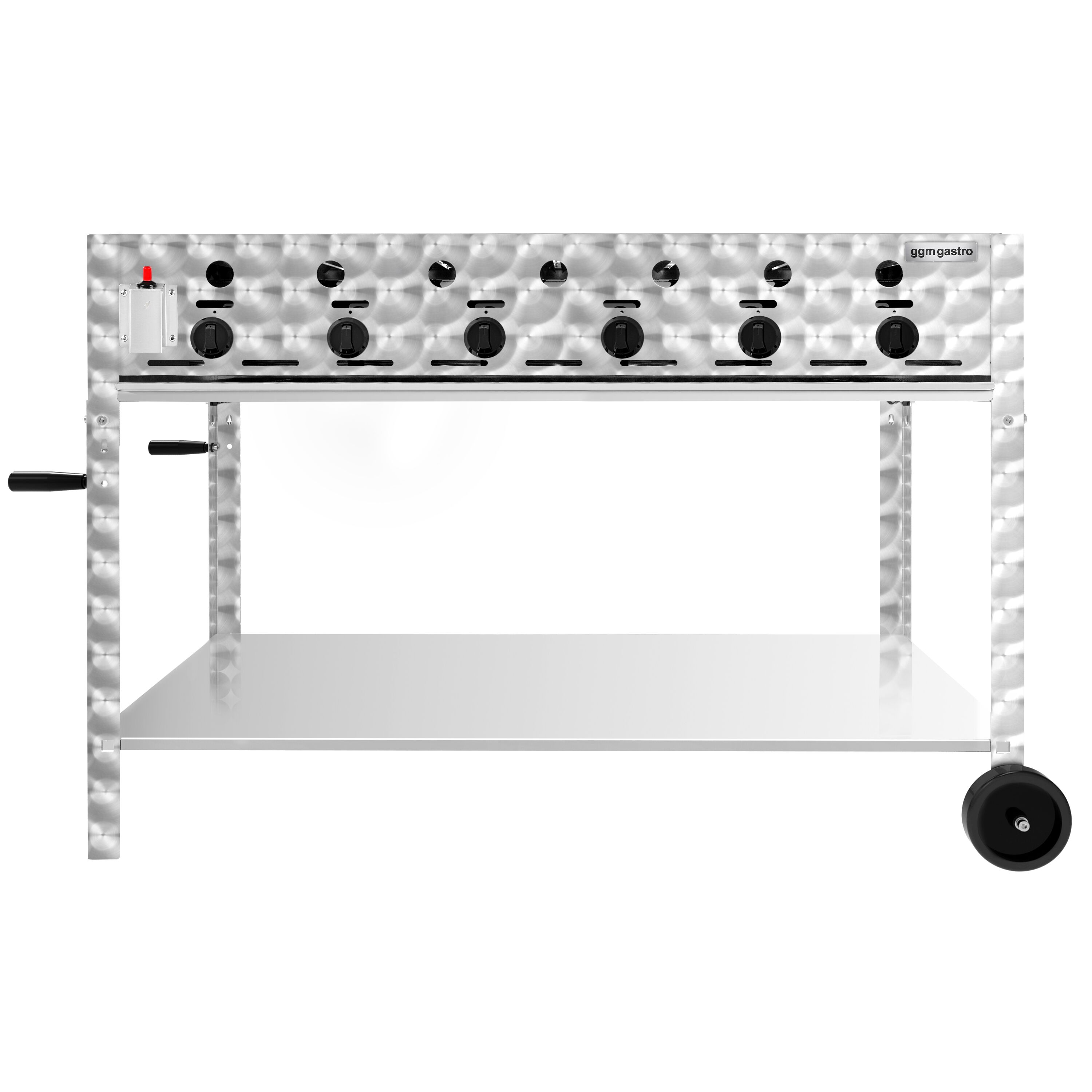 Barbecue à gaz - 22,5 kW - 6 brûleurs - incl. support mobile, grille & tôle
