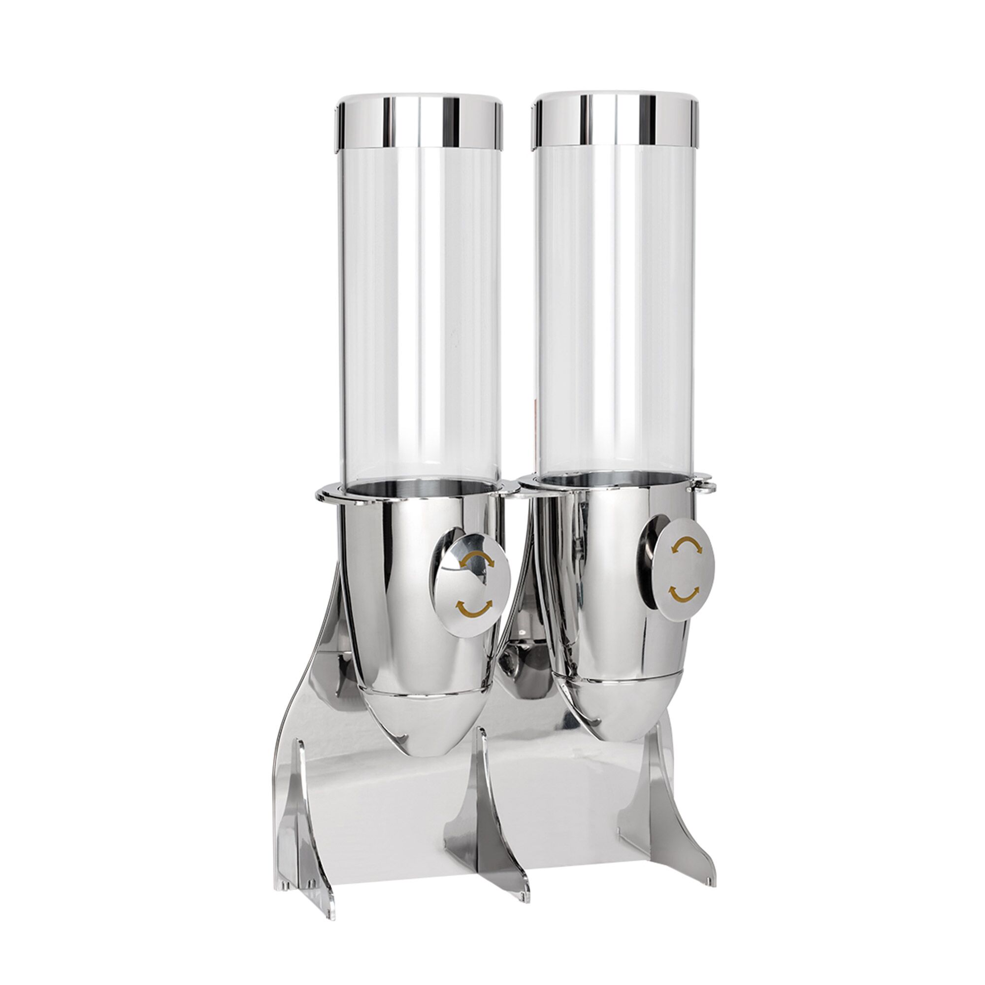 Distributeur de céréales - double - Ø 115 mm - Chrome - distribution rotative