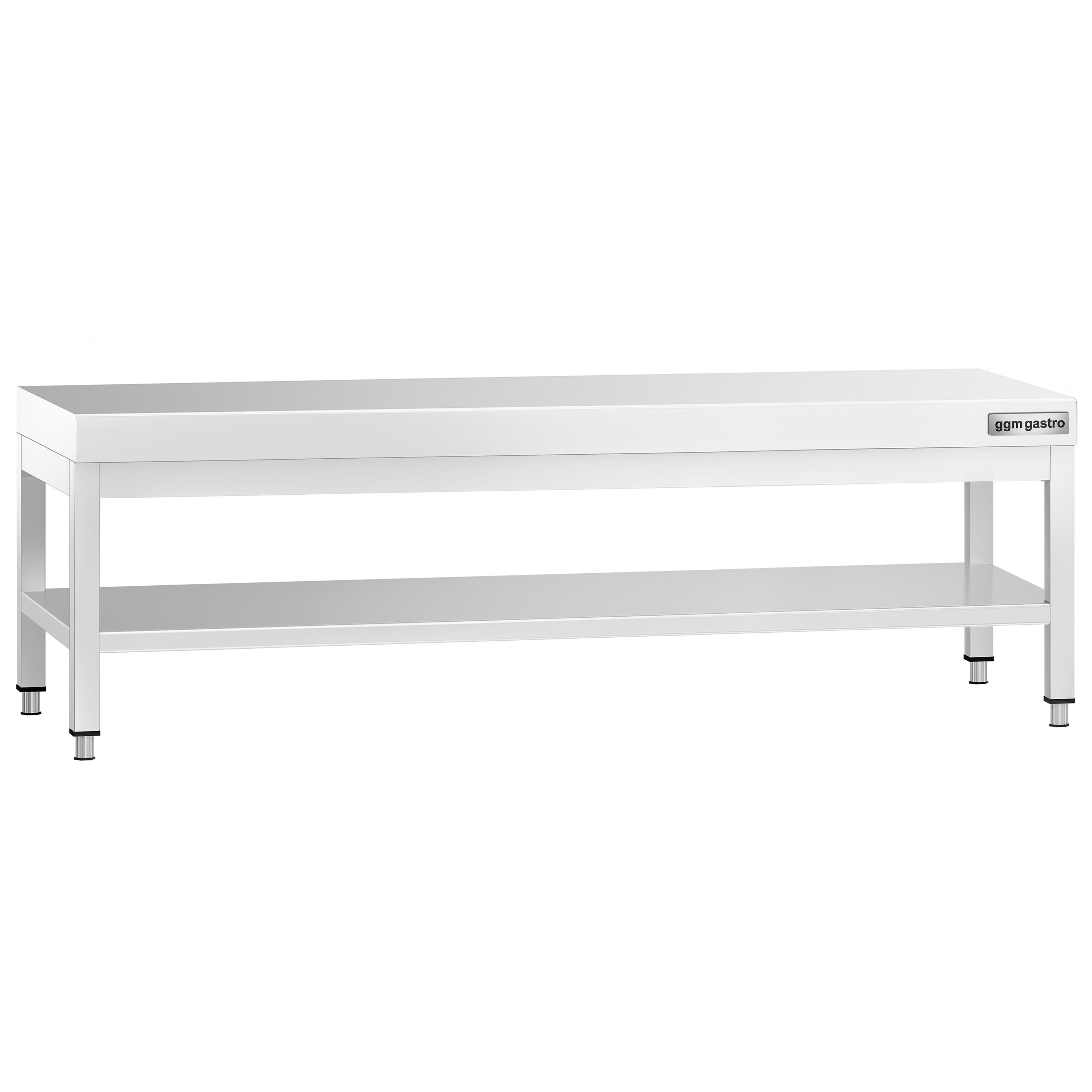 Table de travail en acier inoxydable PREMIUM - 2000x600mm - avec étagère basse