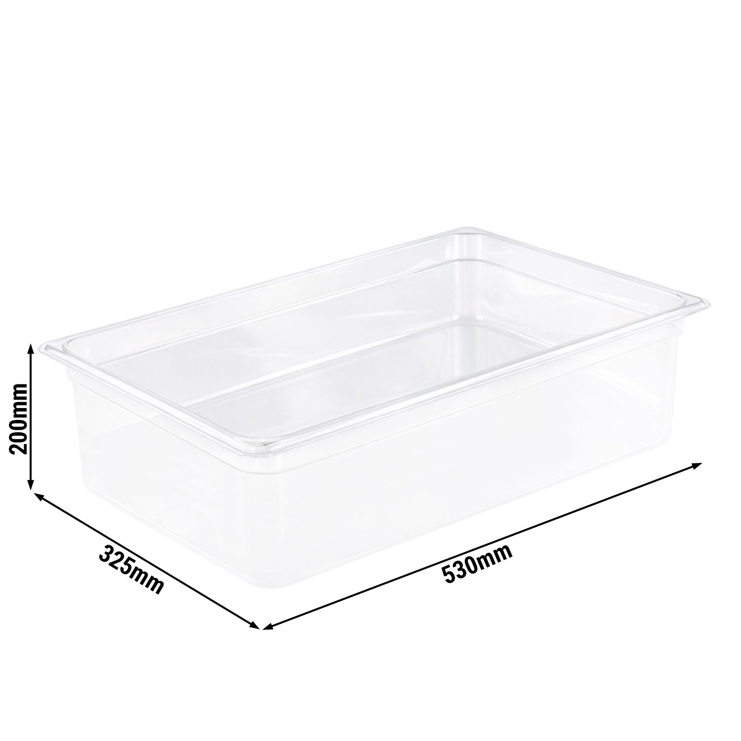 (6 kom) Polikarbonatna GN posuda GN 1/1 - prozirno - 25,6 l - Dubina: 200 mm