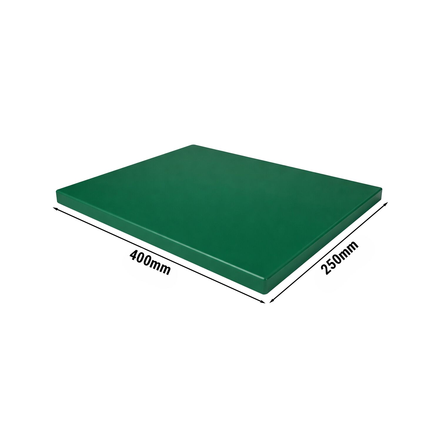 Planche à découper - 250x400mm - Épaisseur: 20mm - Conforme HACCP - Polyéthylène - Vert