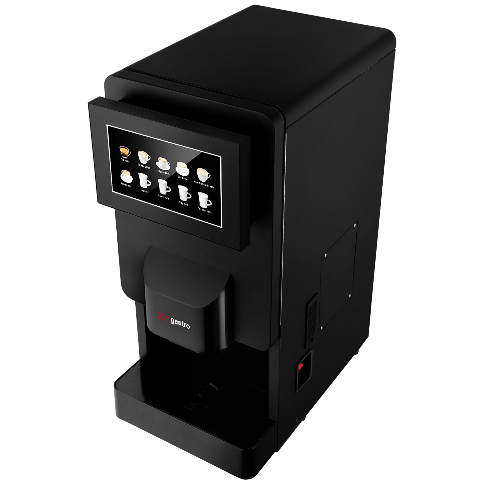 Commercial tabletop instant hot drinks machine, 4 ingredient canisters — 2.0 kW — Touch — Black