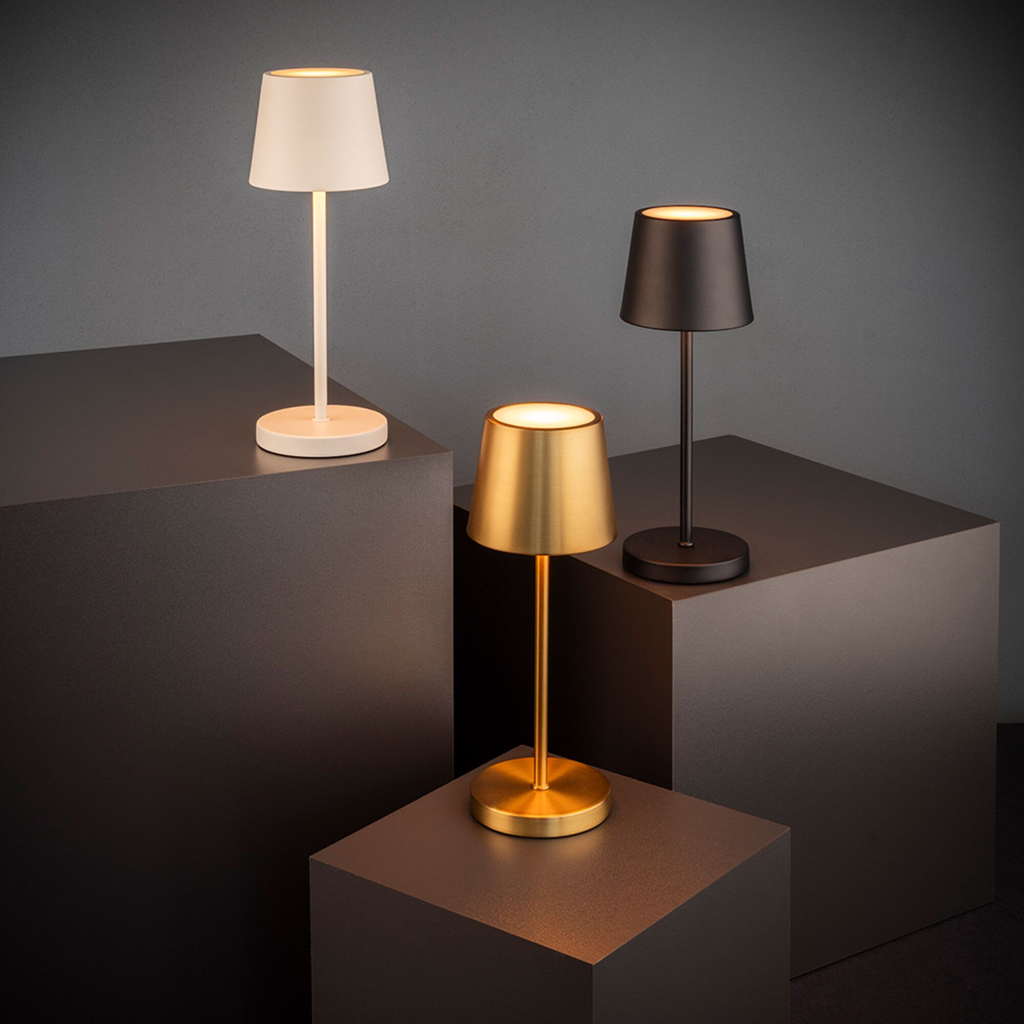 (4 pièces) Lampe de table – MERLE MINI – dimmable en 3 niveaux – Ø 90 mm – Noir
