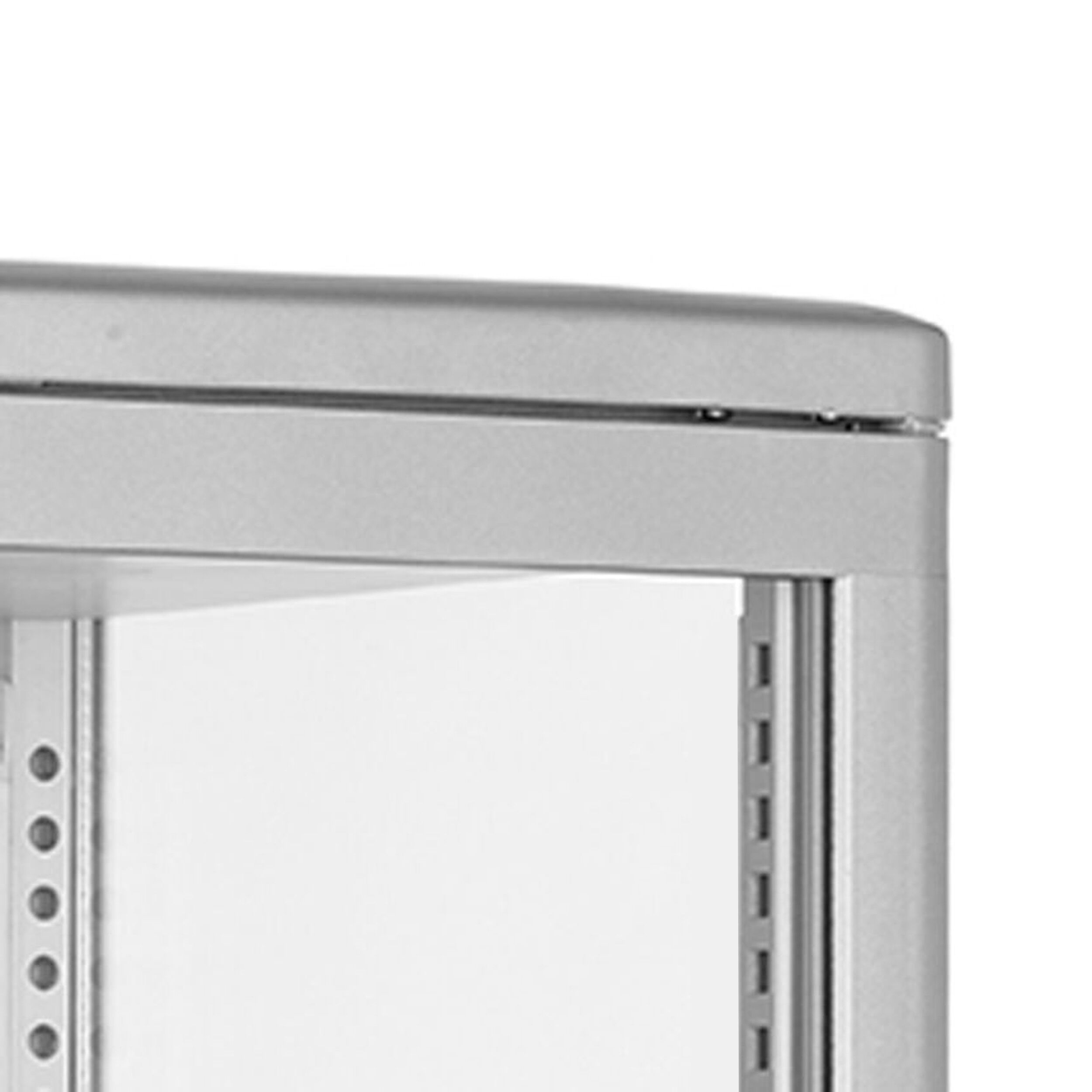 Vitrine réfrigérée 4 faces vitrées / Vitrine panoramique de table – 68 litres – 420 mm – 3 étagères – Argent