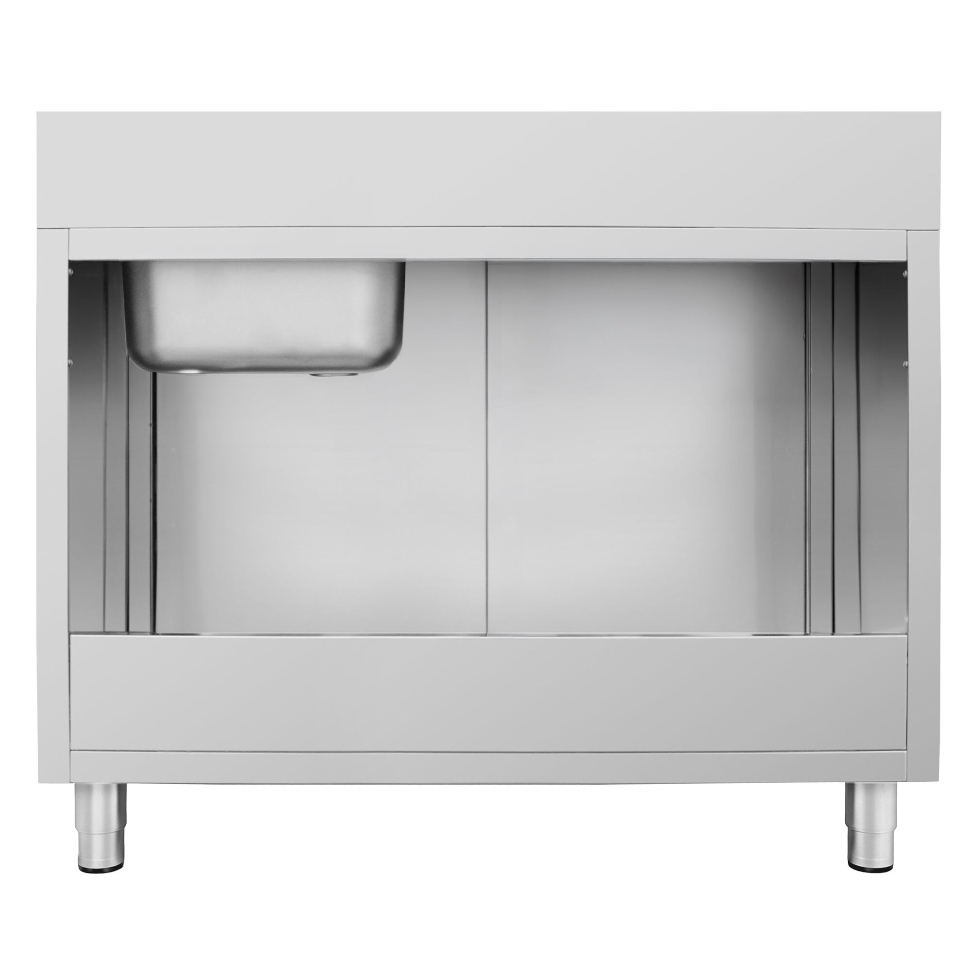 Diskbänk med underskåp ECO - i rostfritt stål - 1400x700 mm - 1 ho - höger
