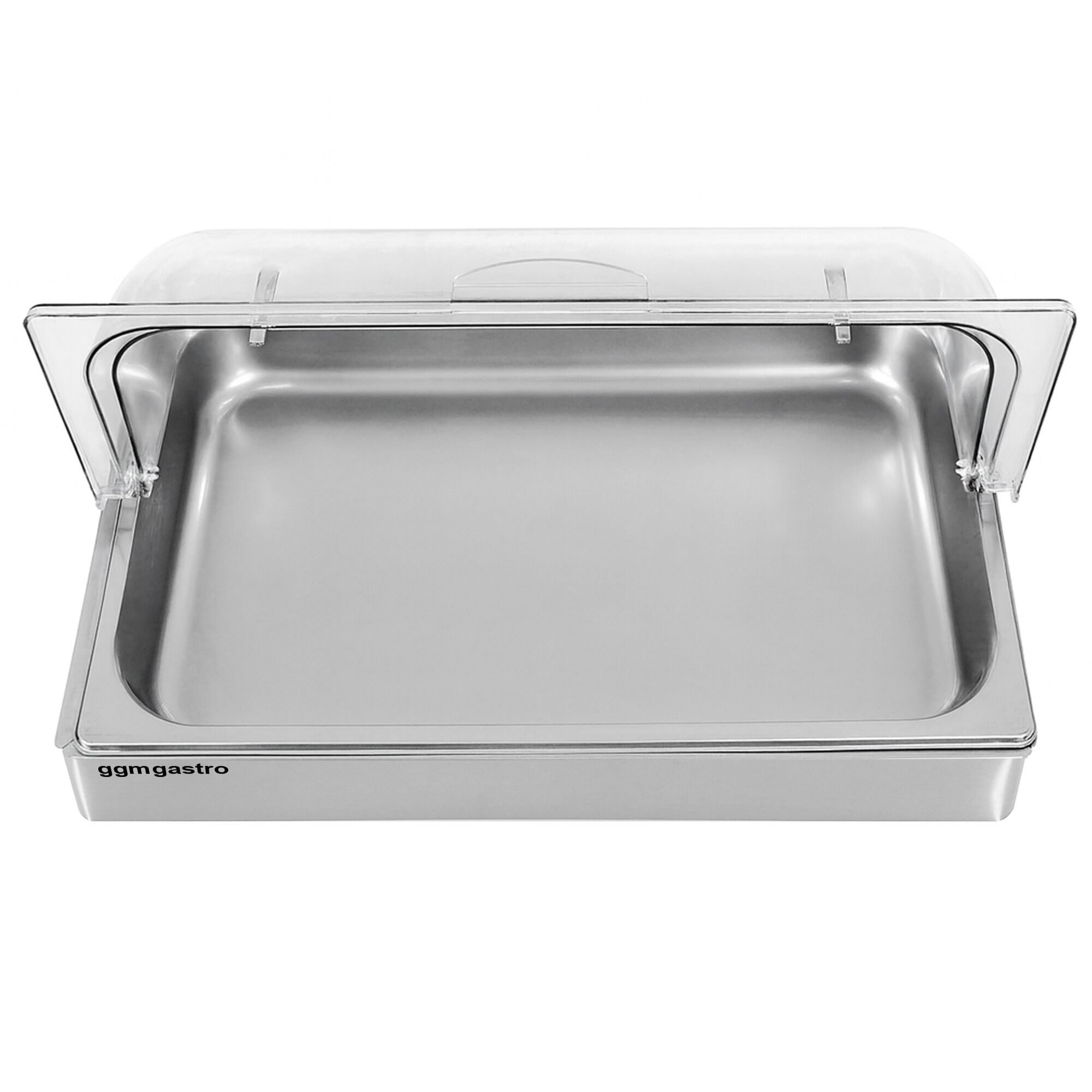 Cloche roll-top - Dôme - GN 1/1 - Acier inoxydable - set 2 pièces - 540x335mm - Hauteur:255mm - incl. bac GN 1/1 - avec capot en plastique