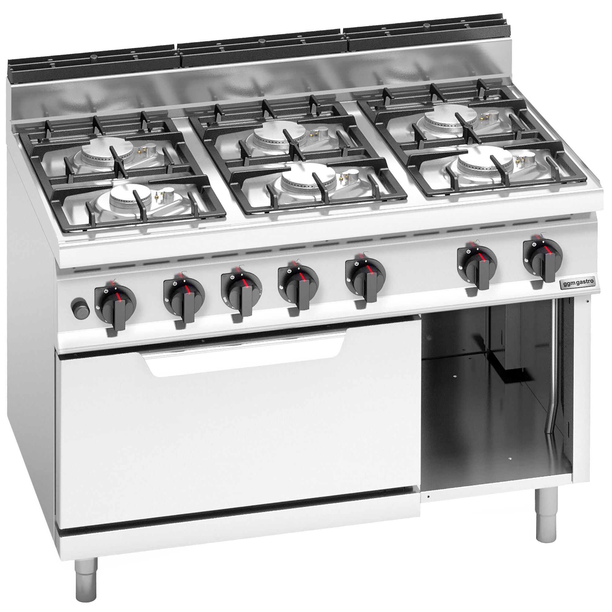 Fourneau à gaz – 33,5 kW – 6 brûleurs – avec four à gaz – 7,8 kW