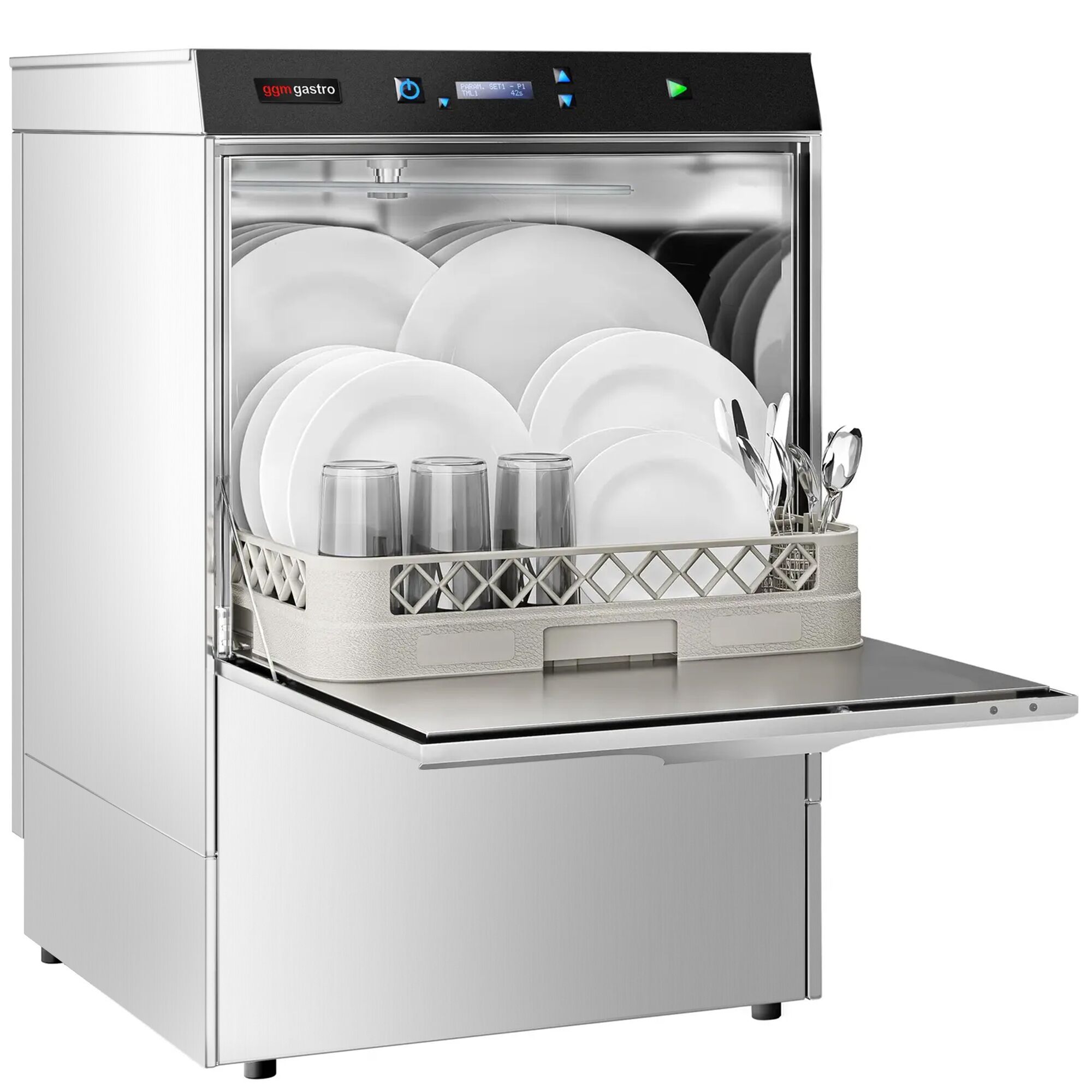 Lave-Vaisselle à Double Paroi - Numérique - 3,9 kW - incl. Détartrant - avec Pompe de Détergent, de Rinçage & de Vidange
