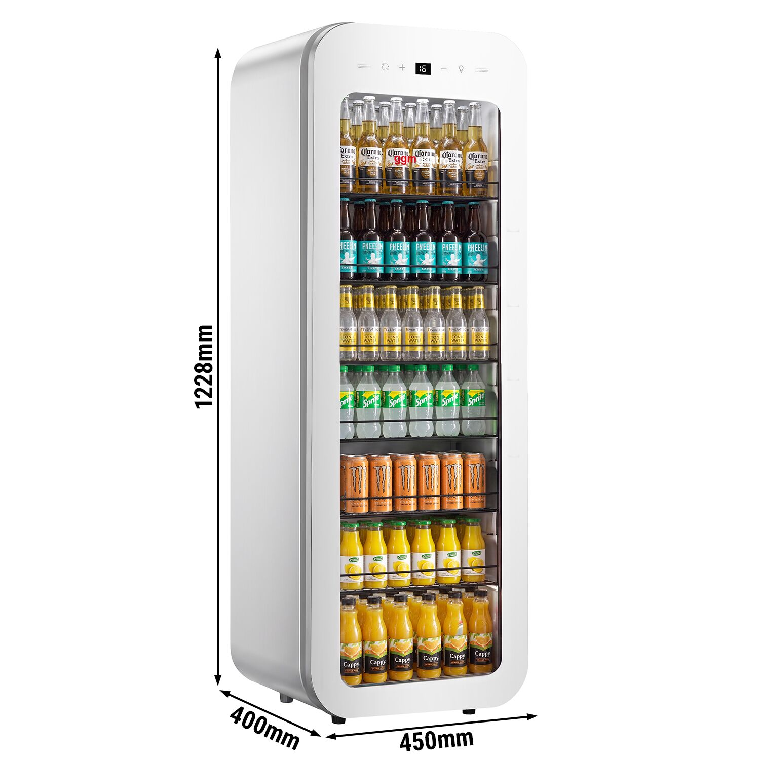Getränkekühlschrank - 105 Liter - schmal - mit 1 Glastür