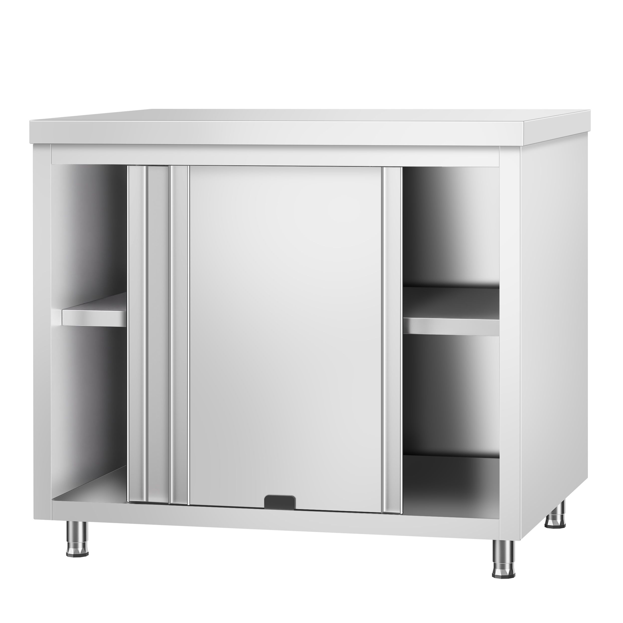 Edelstahl Arbeitsschrank PREMIUM - 1000x700mm - mit Durchreiche