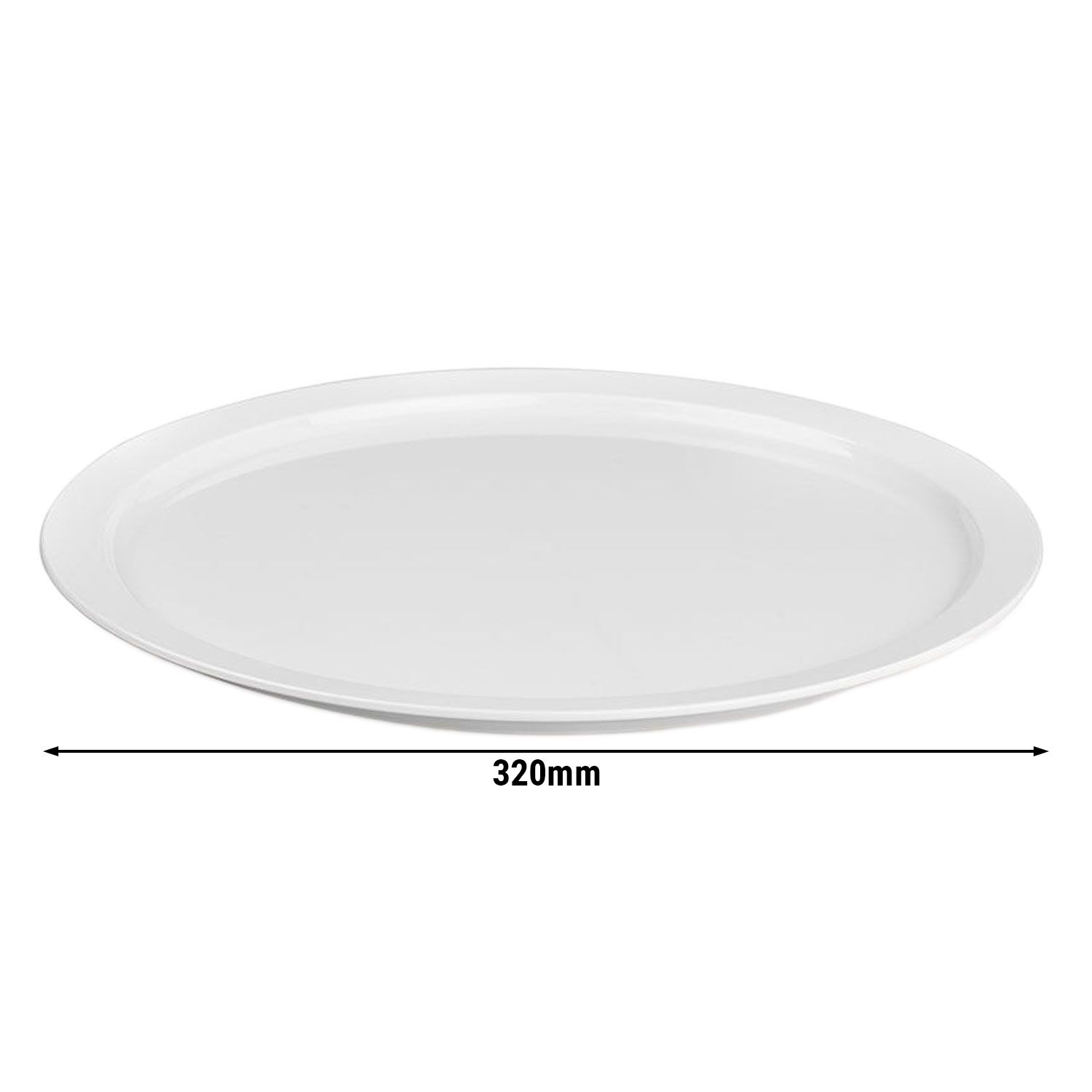 (24 pièces) Assiette à Pizza - Polycarbonate - Ø 320 mm - Blanc
