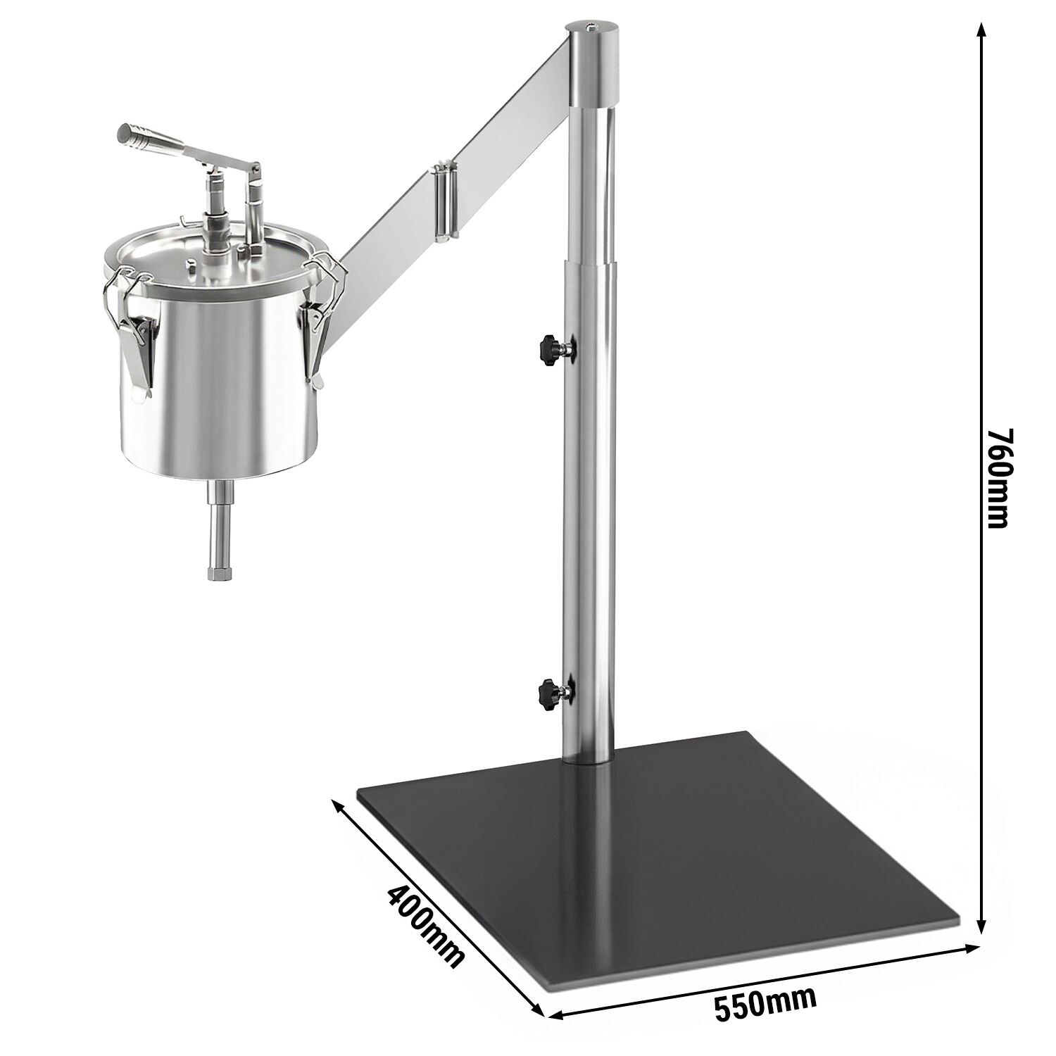 Distributeur de pâte à crêpes/gaufres - Manuel - 4L - Taille réglable - Acier inoxydable