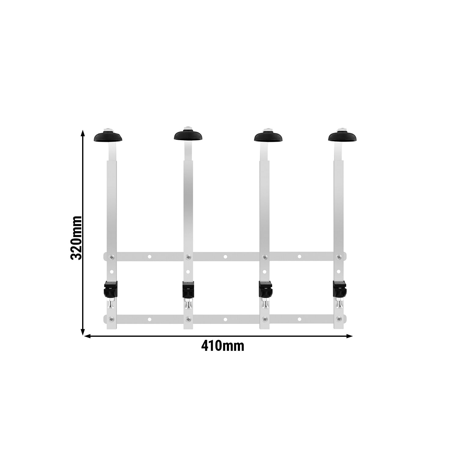 FUCHS | Support mural pour 4 bouteilles - 0,7 à 1 litre