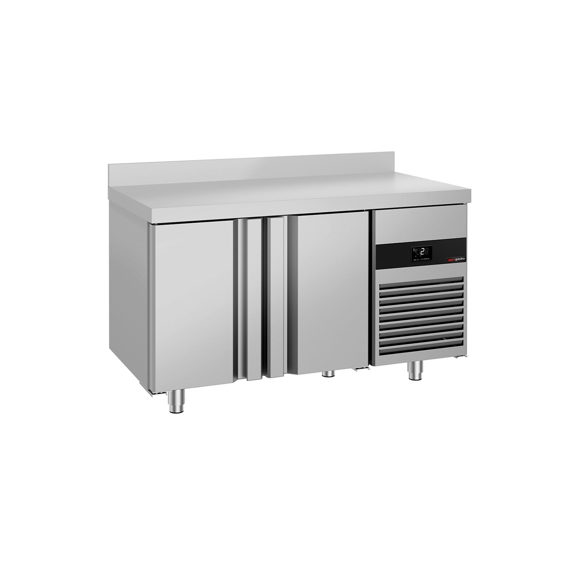 Table réfrigérée PREMIUM - 1400 x 700 mm - avec 2 portes - dosseret
