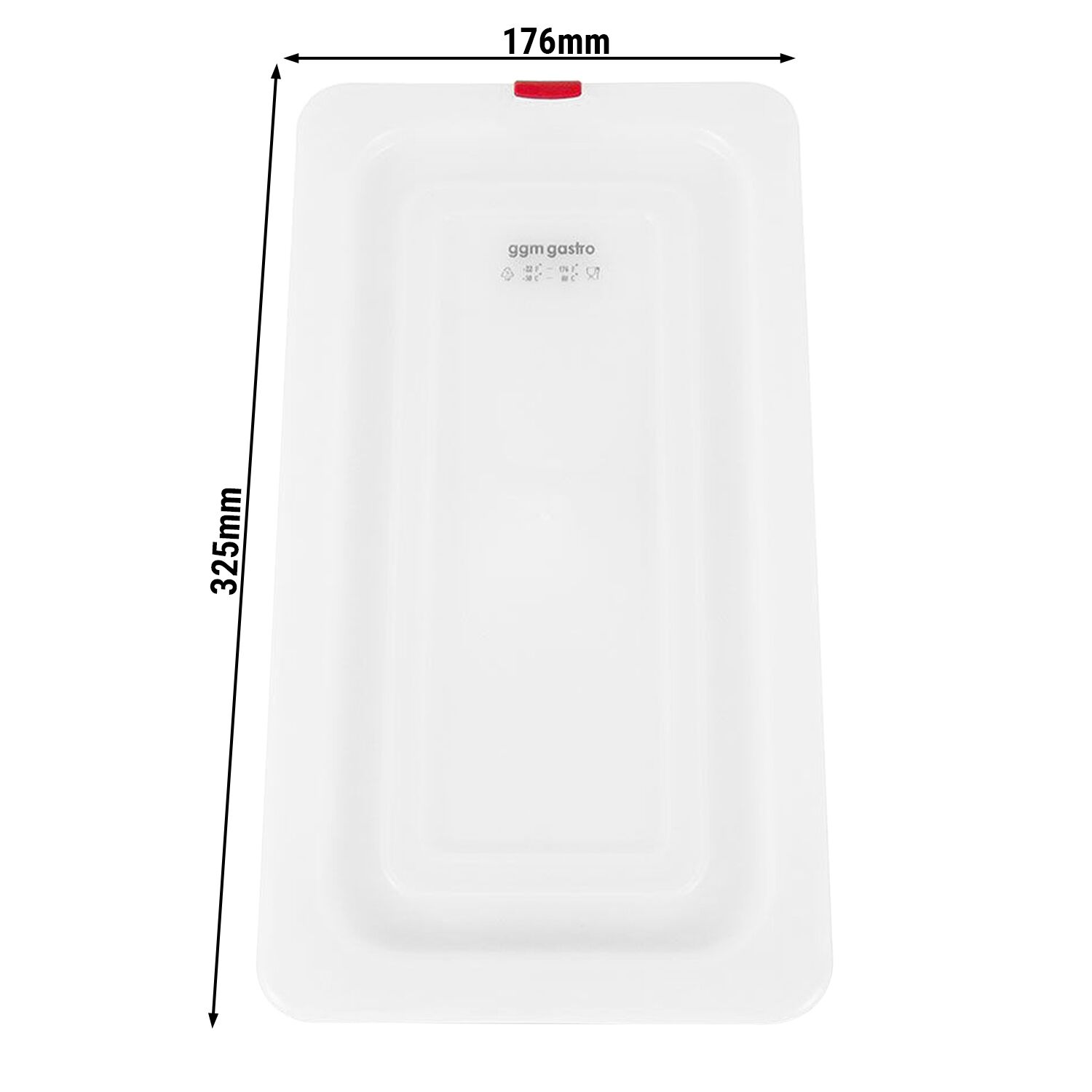 (6 pièces) Couvercle GN en Polypropylène 1/3 - Transparent - 325 x 176 mm - Hauteur: 17 mm