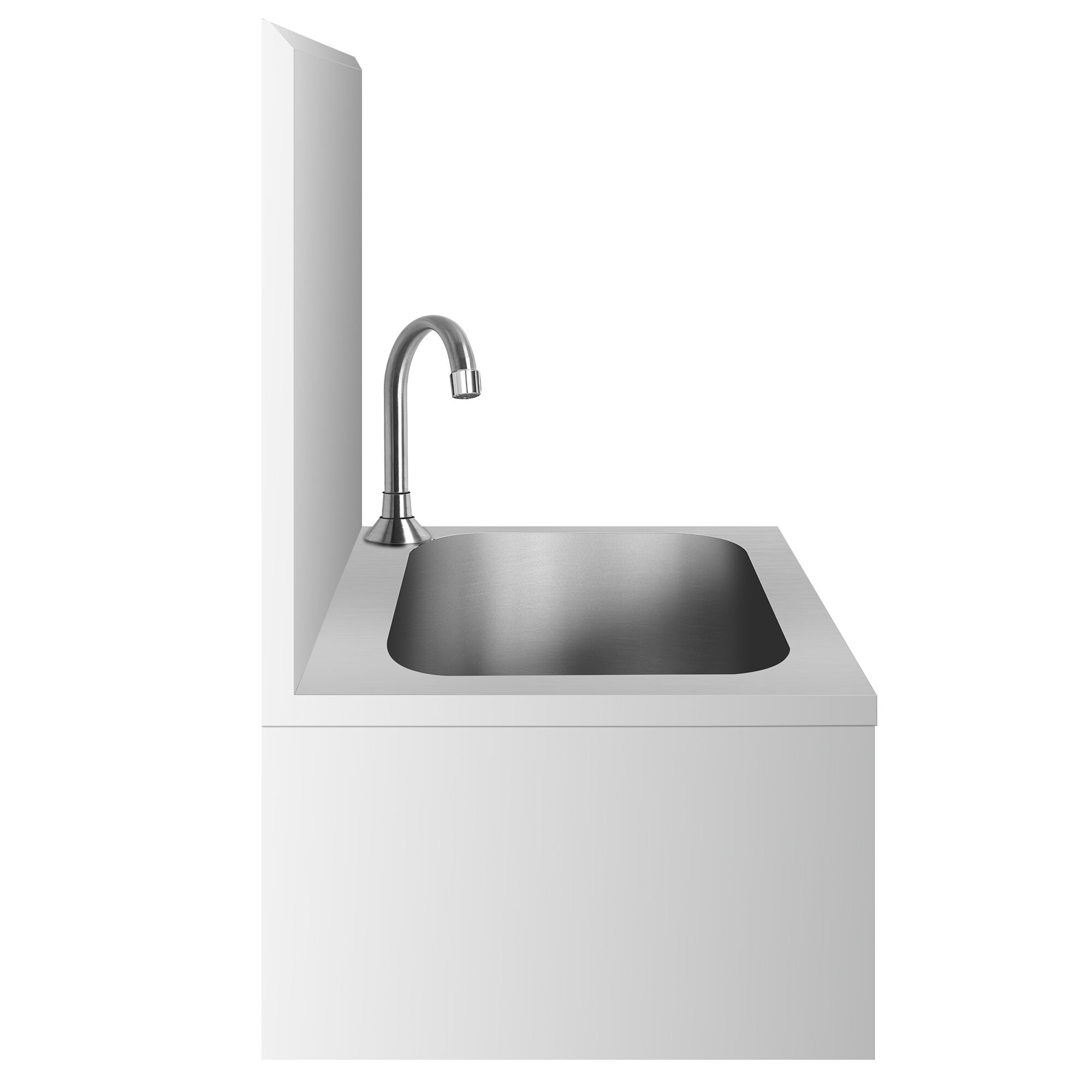Lave-mains - Acier inoxydable - avec commande fémorale (raccordements eau froide & eau chaude)