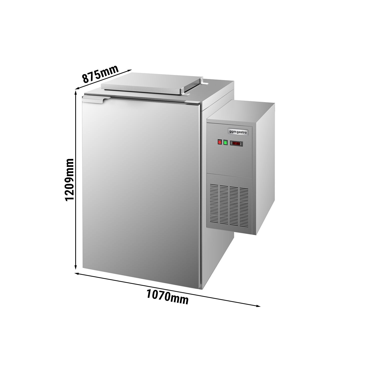 Refroidisseur de déchets humides – 1 × 120 litres ou 1 × 240 litres – Groupe à droite
