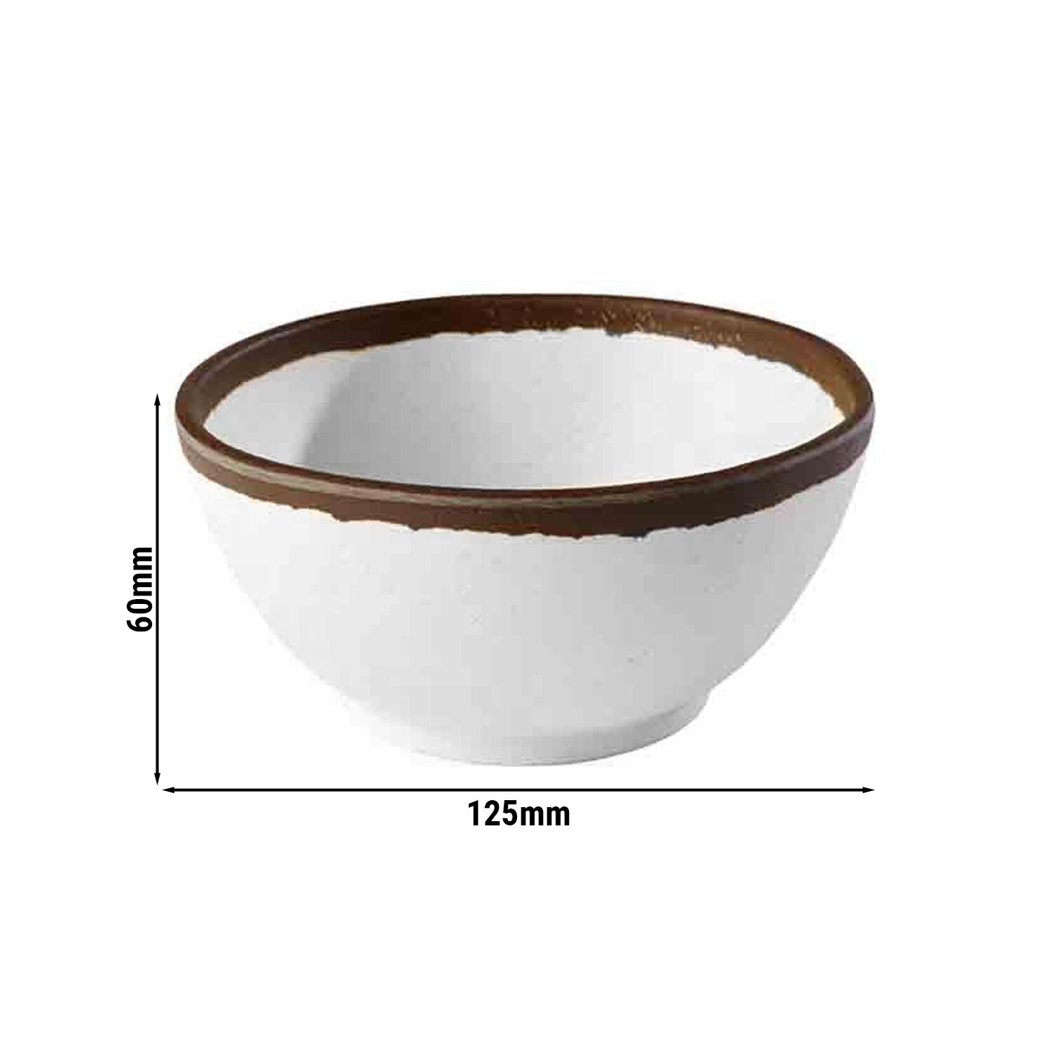 (6 pcs) Coupe - CROCKER - Mélamine - 370ml - Ø 125mm - Profondeur : 60mm - Blanc/Brun
