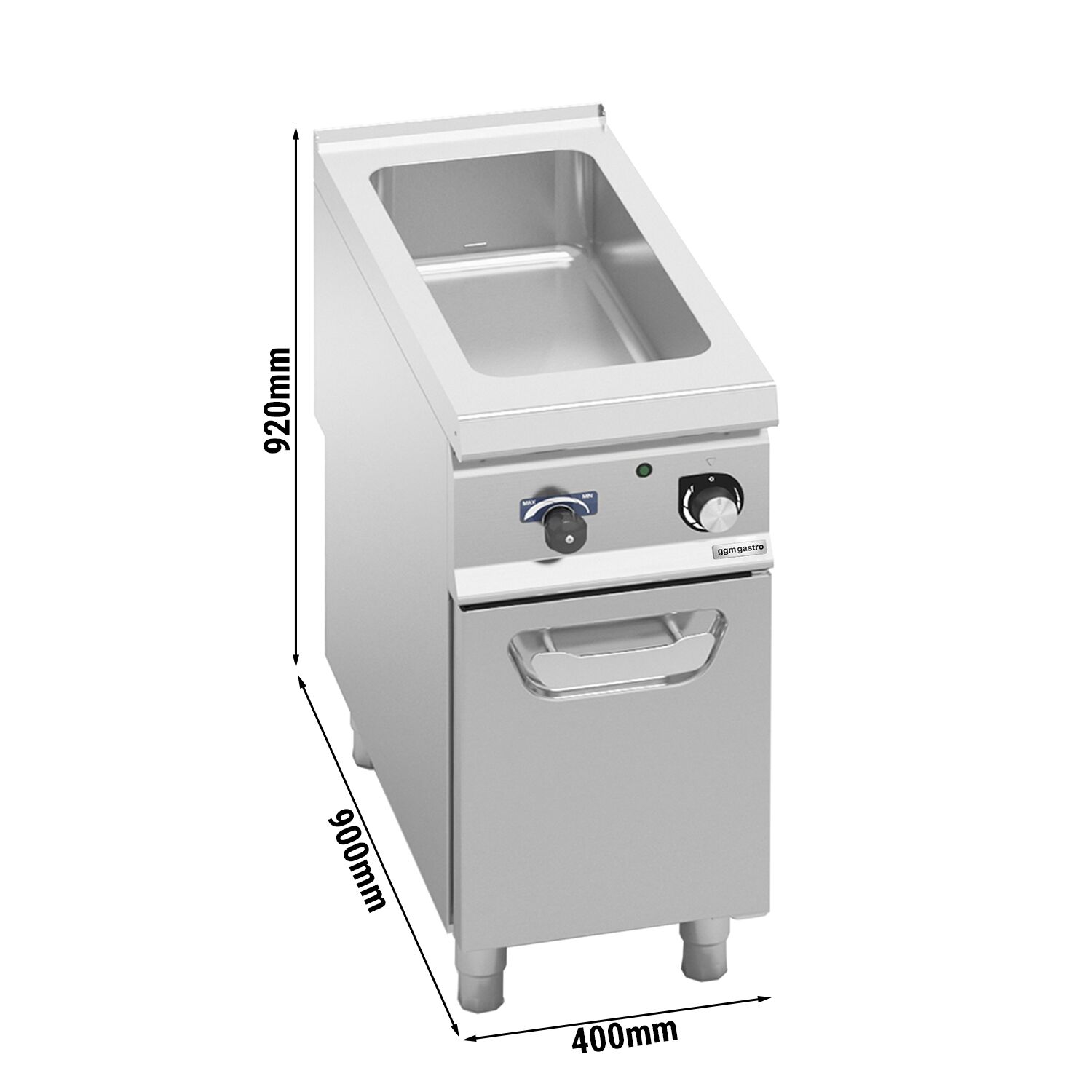 Bain-marie électrique – 1,6 kW – 1 × GN 1/1 & 1 × GN 1/3
