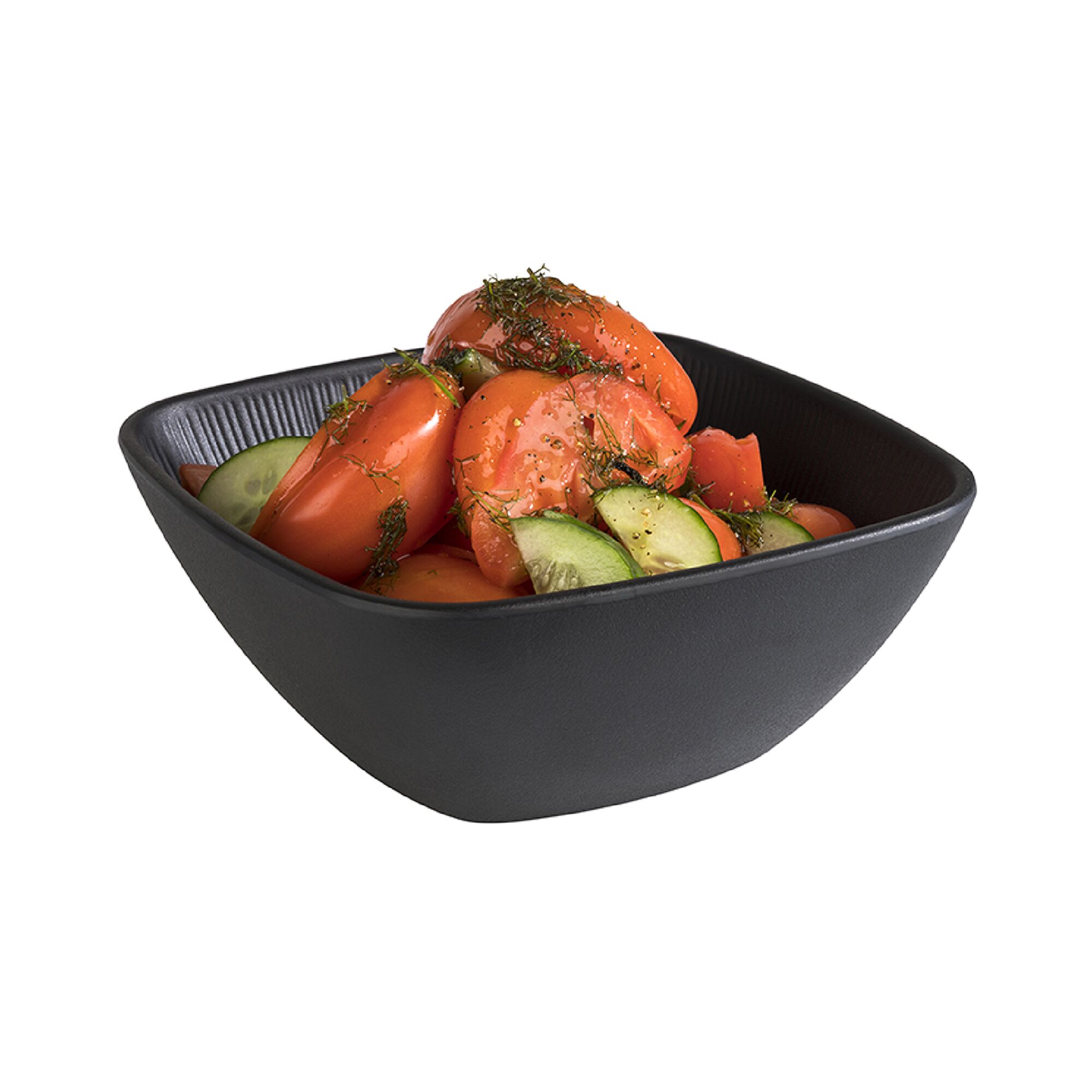 (6 pcs) Coupe - NERO - Mélamine - 1,5L - carré - 195x195mm - Profondeur : 80mm - Noir - lot de 6