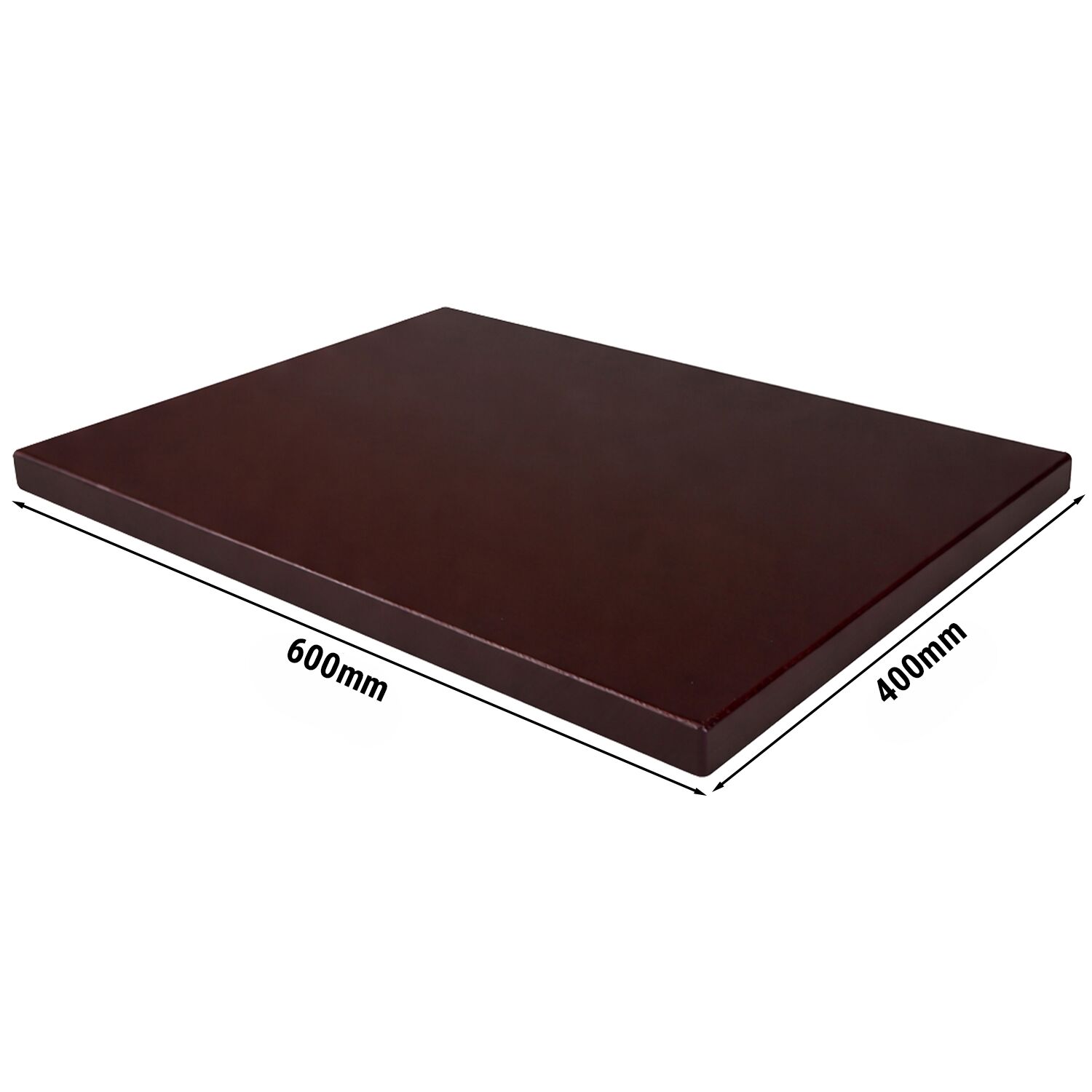Planche à découper - 600x400mm - Épaisseur: 20mm - Conforme HACCP - Polyéthylène - Marron