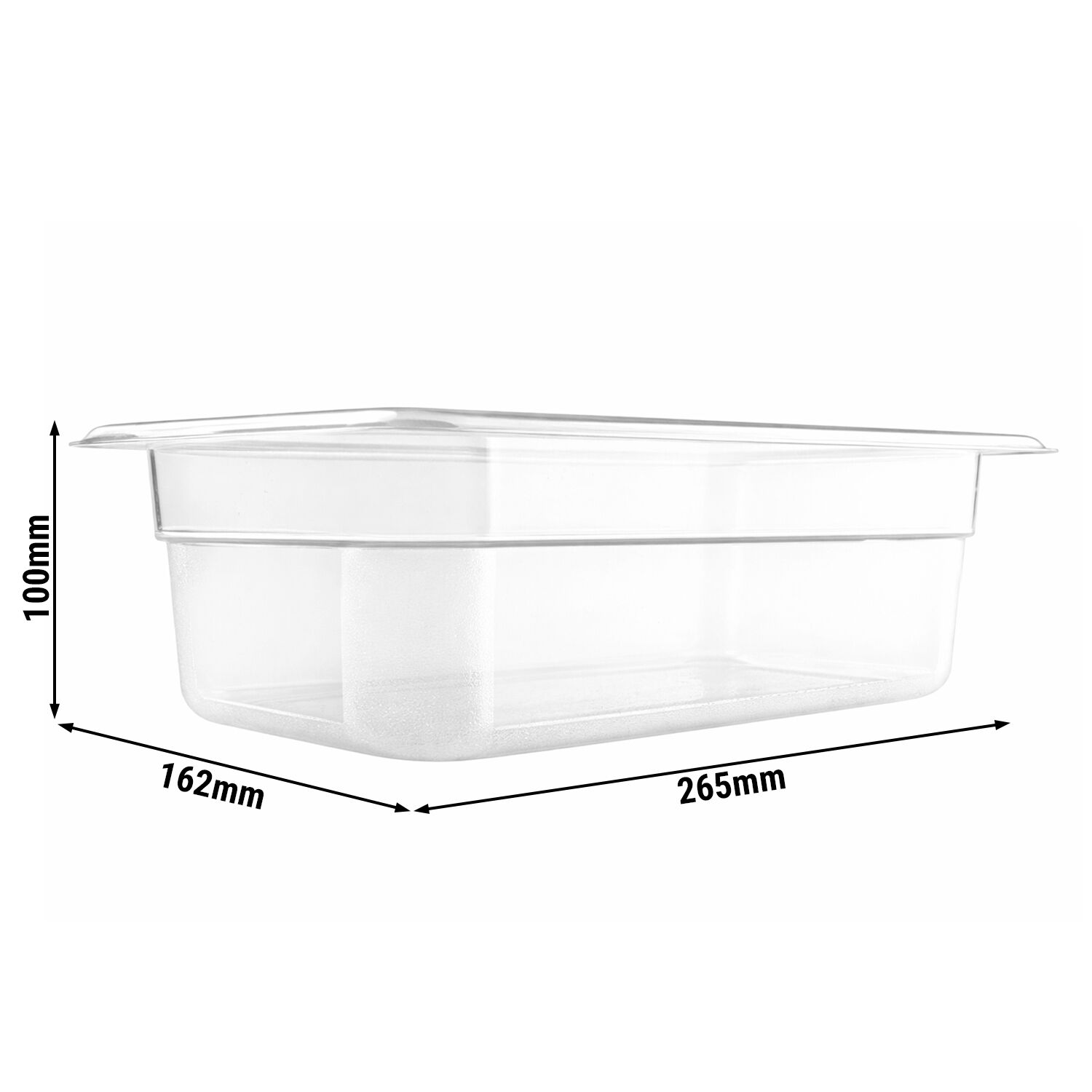 (6 pièces) Bac en Polycarbonate GN 1/4 - Transparent - Hauteur : 100 mm