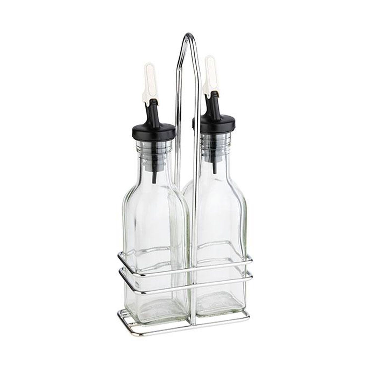 (6 pièces) Ménage huile & vinaigre - 120 ml - Support en inox - avec bec verseur anti-goutte