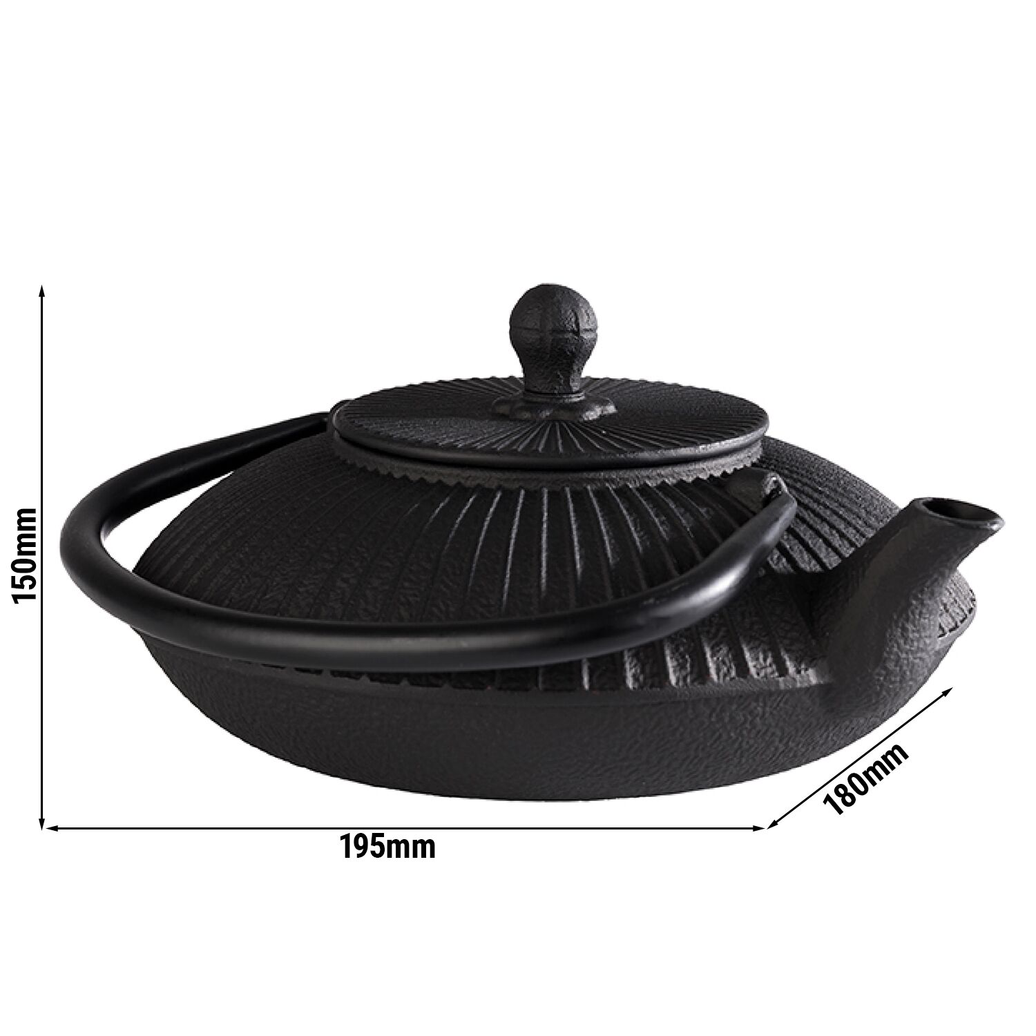 Théière ASIA - 0,8L - Fonte - avec infuseur - Noir