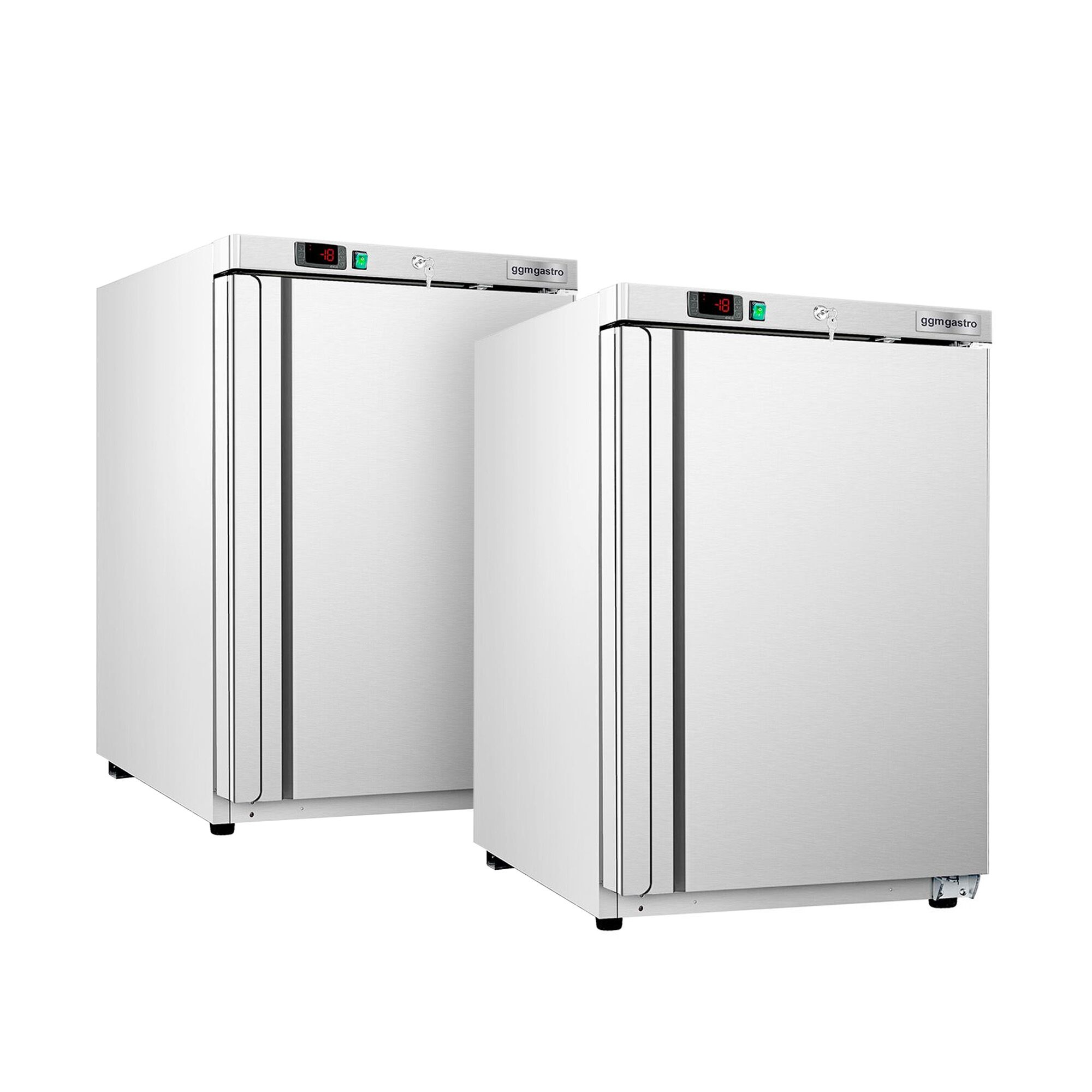 (2 pièces) Mini congélateur de stockage inox ECO – 200 litres – avec 1 porte – intérieur de la porte en plastique