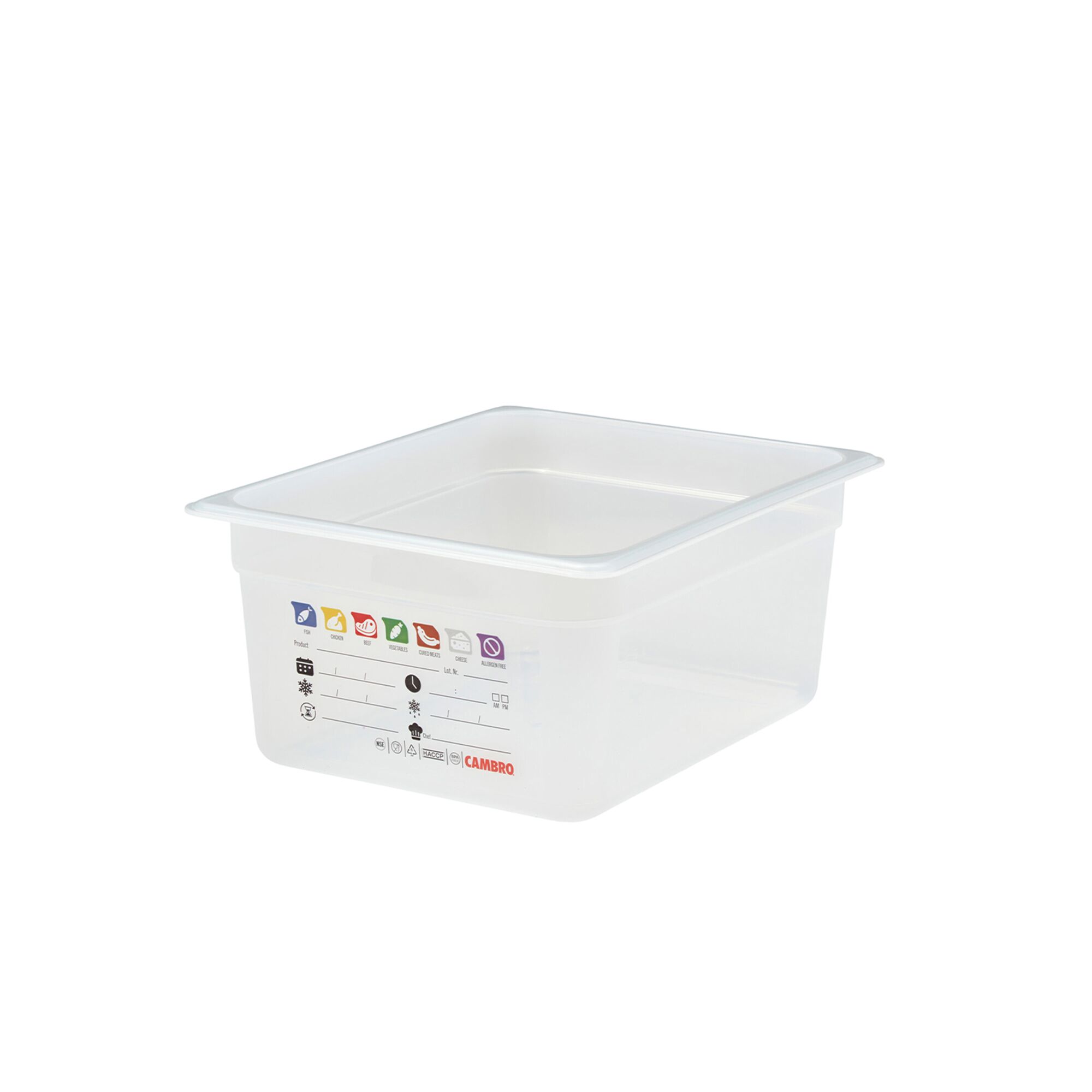 (6 pièces) CAMBRO | SafeTrak - Récipients en polypropylène GN 1/2 - laiteux - Hauteur : 150mm