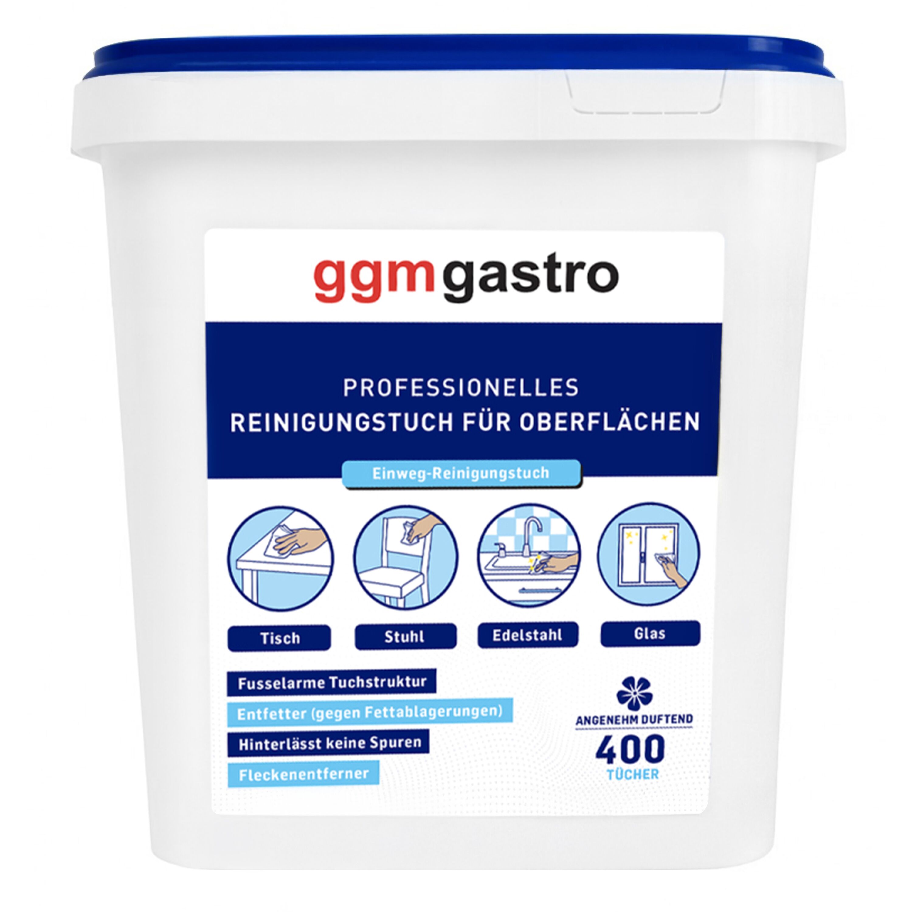 Lingettes nettoyantes & multi-usages pour surfaces - 1600lingettes - Dégraissant & sans traces - incl. 4 distributeurs réutilisables avec couvercle