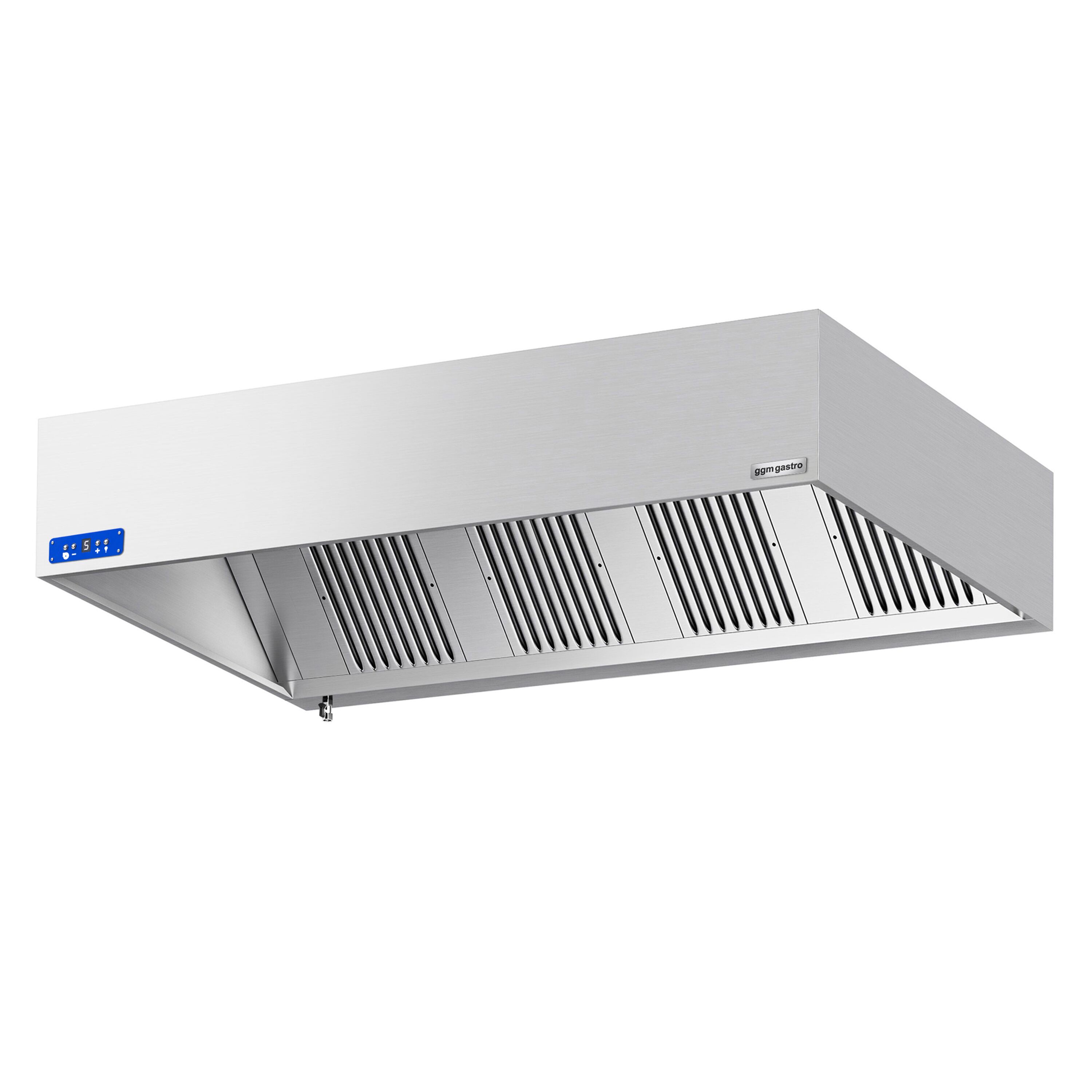 Commercial Wall-Mounted Extractor Hood  with Motor  - 2400mm - with Speed Controller, Baffle Filters & Lighting
