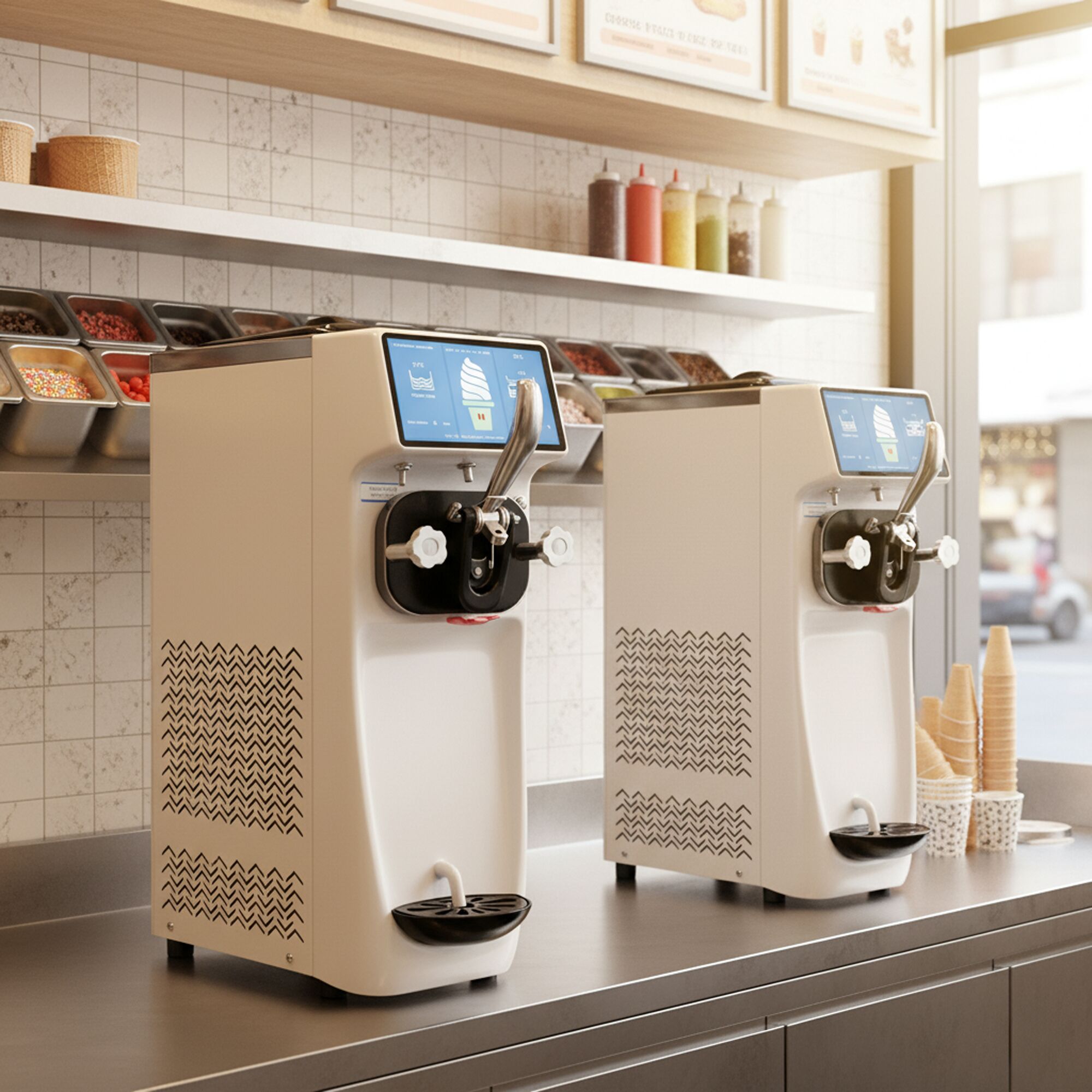 Machine à glace à l’italienne - 16L/h - 1,15kW - Écran tactile - À poser