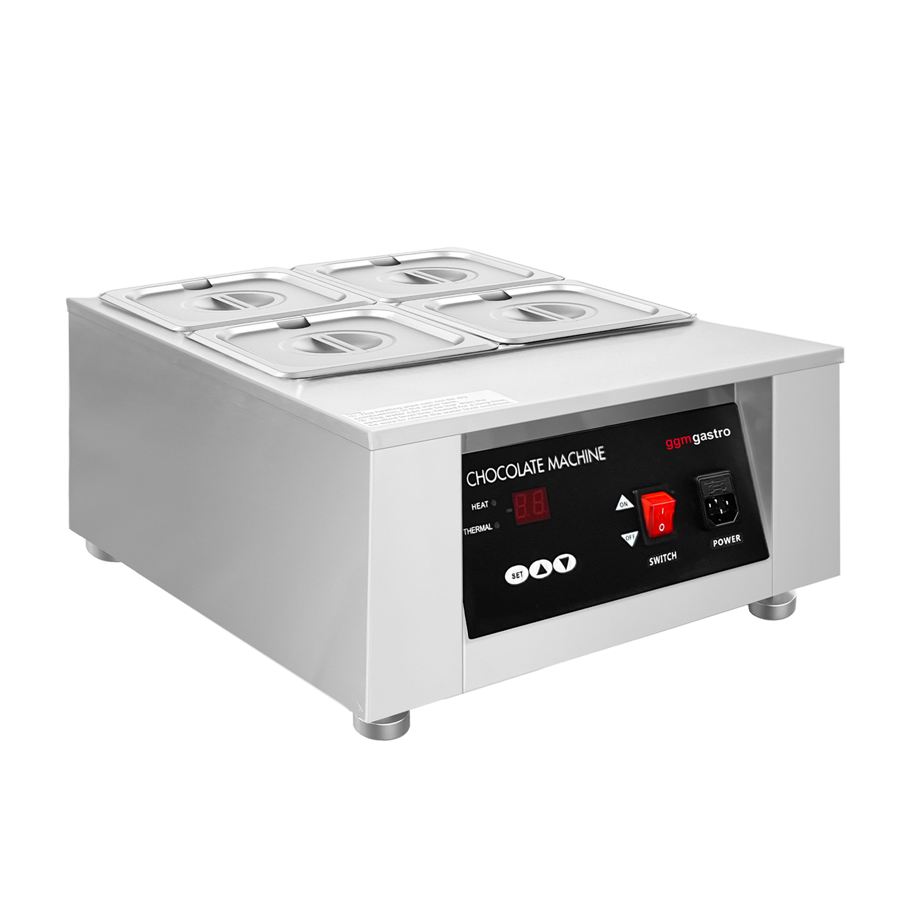 Fondoir à chocolat à bain-marie - 4x 1,7litres - 1kW