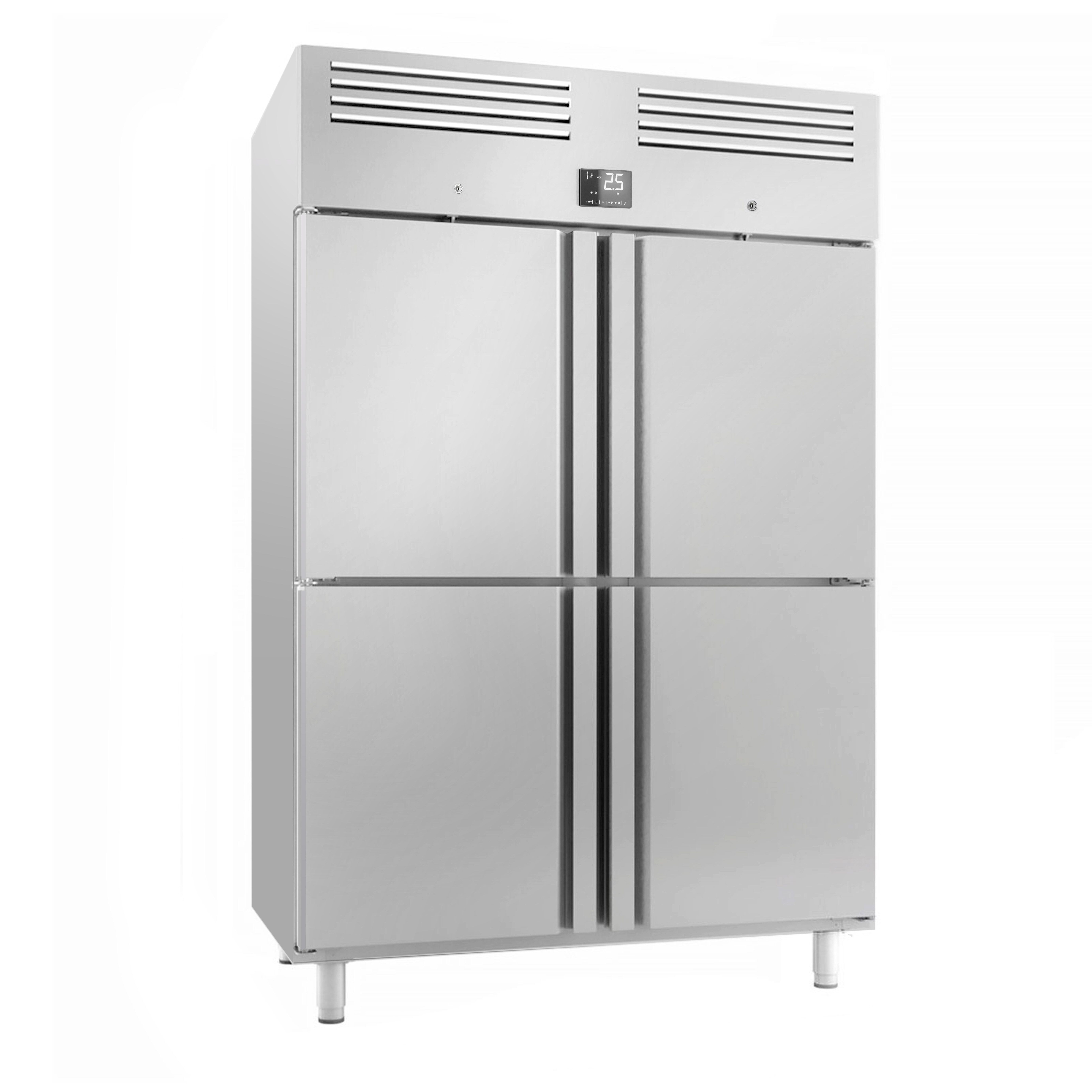 Armoire réfrigérée positive Inox AISI 304 PREMIUM PLUS - GN 2/1 - 1240 L - avec 4 demi-portes